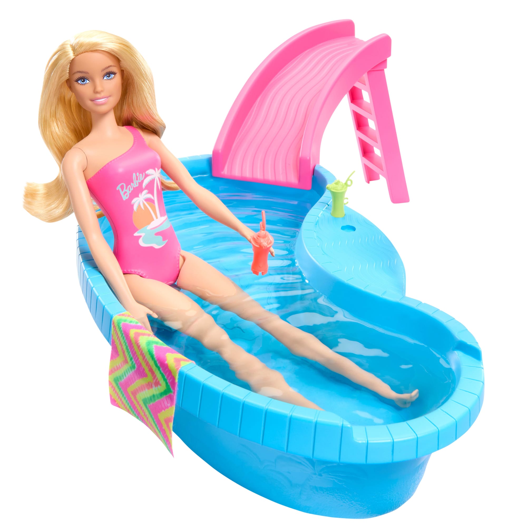 Barbie Conjunto de Brinquedo Piscina Glam com Boneca Maiô Rosa - Image 2