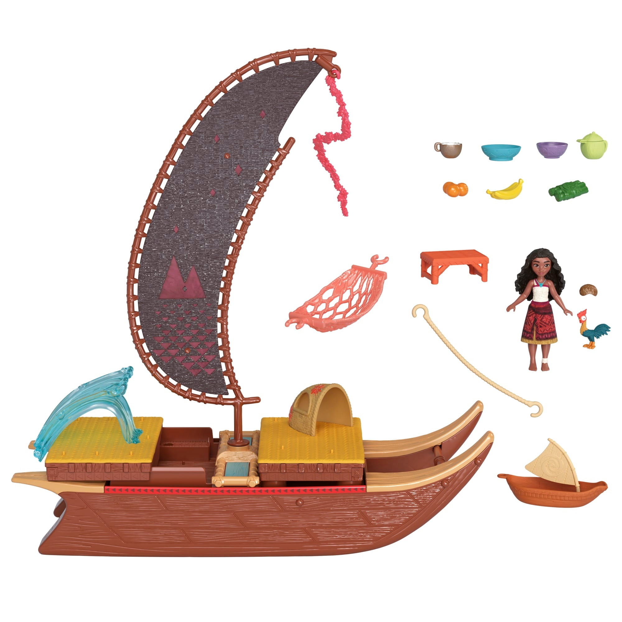 Moana 2 Conjunto de Brinquedo Barco de Aventuras com Mini Boneca e Acessórios - Image 6