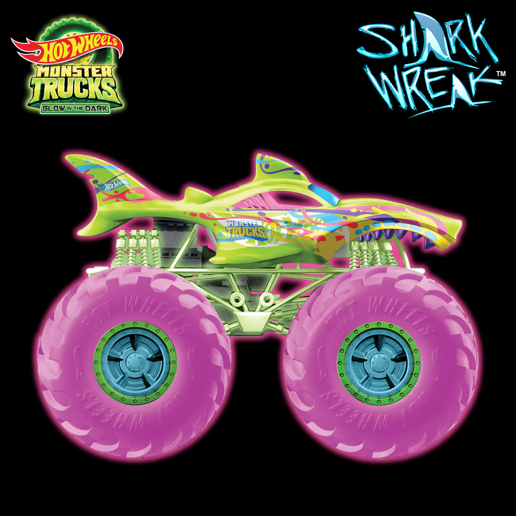 Hot Wheels Monster Trucks Die-Cast 1:64 Scale Toy Truck That Glows in The Dark - Image 3