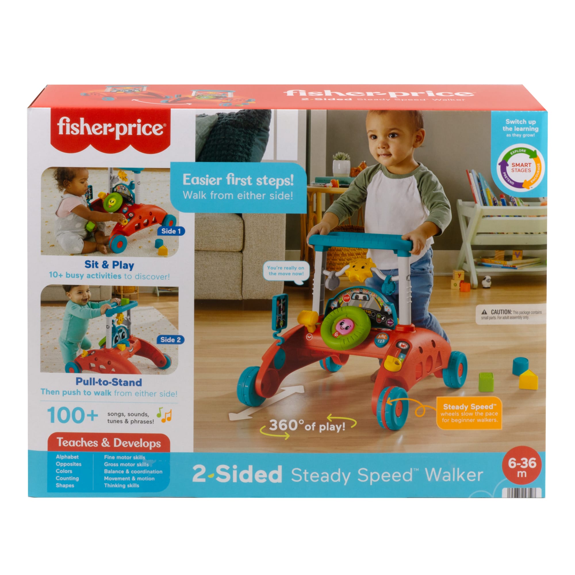 Fisher-Price 2-Sided Steady Speed Walker. Car-themed Baby Learning Toy - Image 6