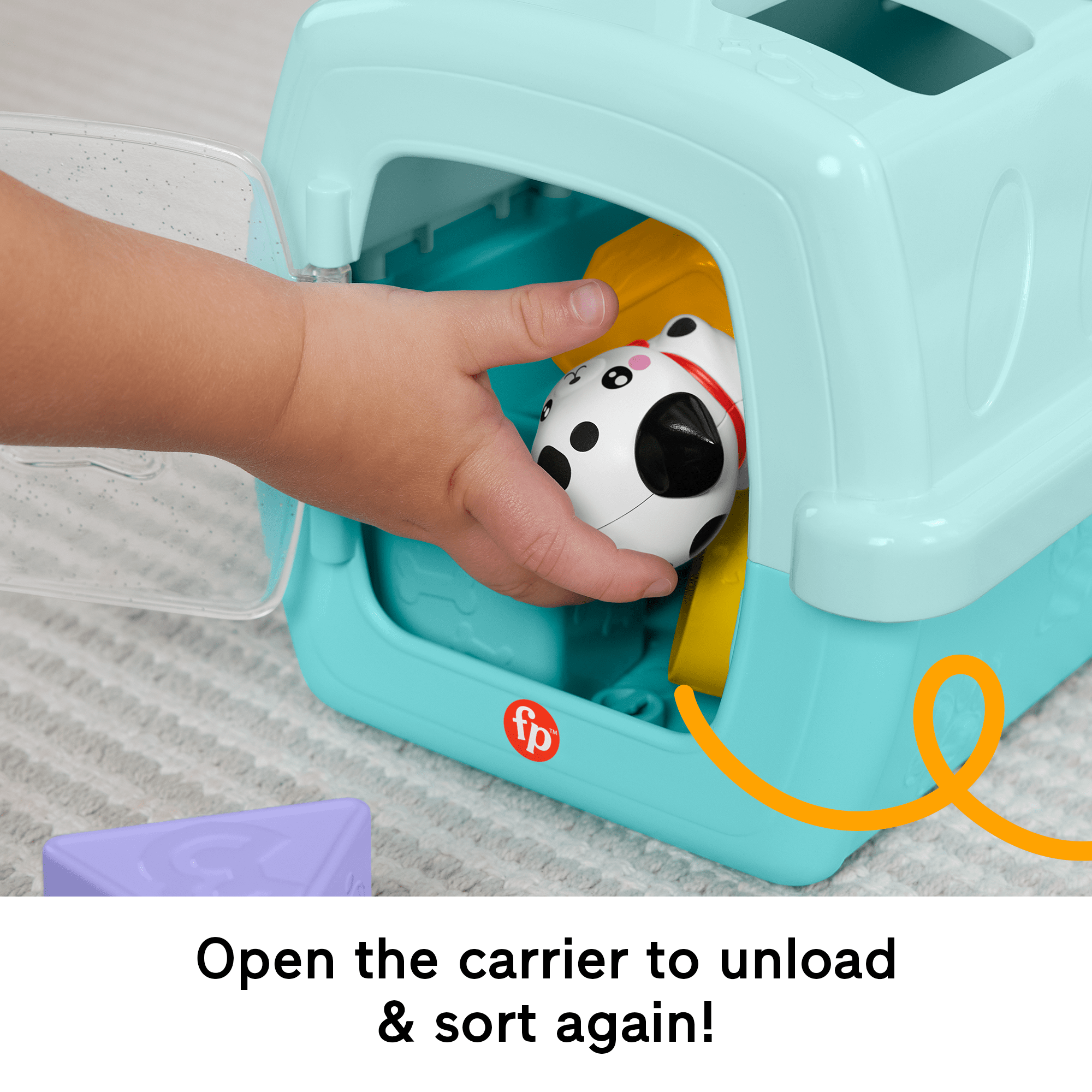 Fisher-Price Fp Pets Sort & Stow Pet Carrier Baby & Toddler Shape Sorting Toy. 8 Blocks - Image 4