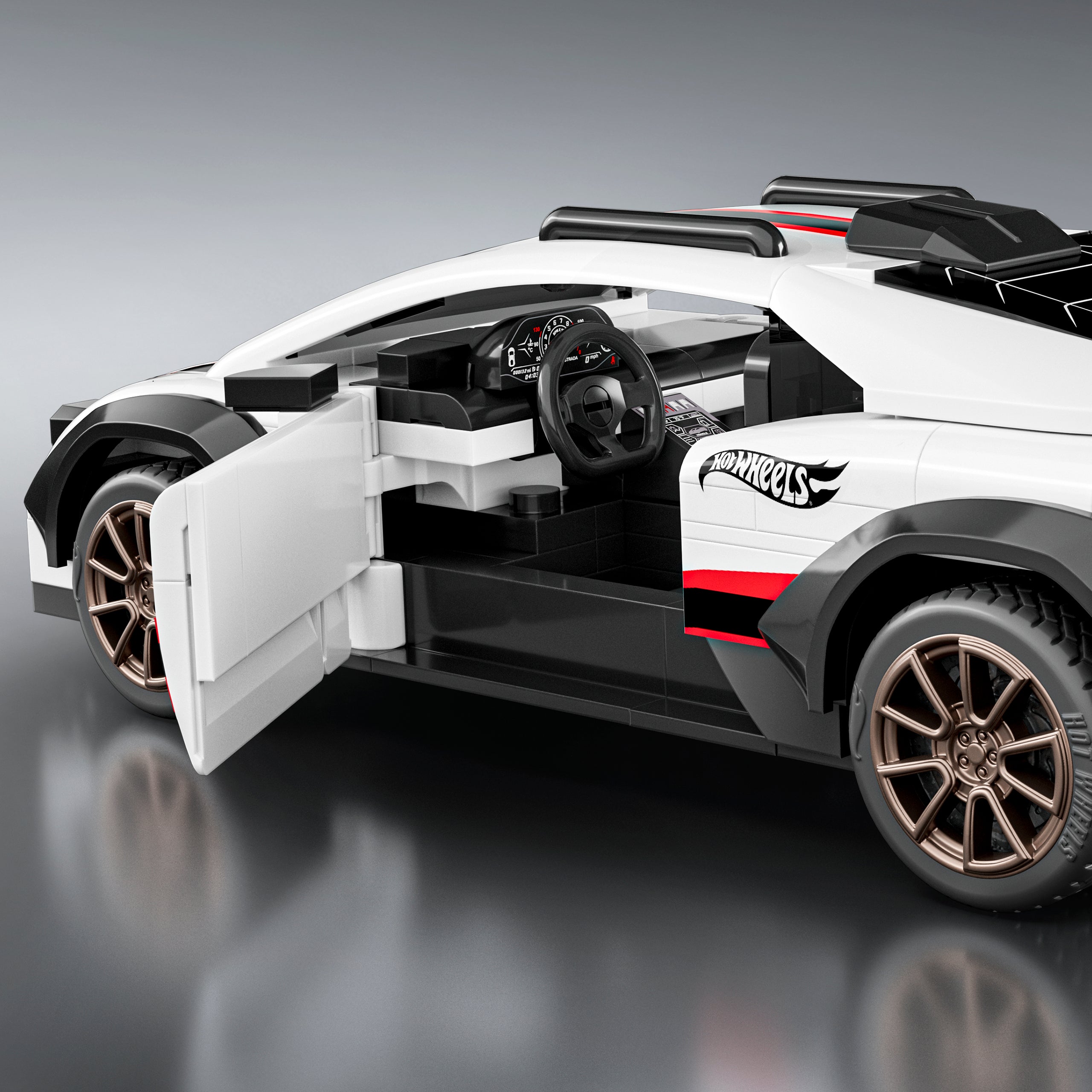 Mattel Brick Shop Hot Wheels Jogo de Construção Speed Lamborghini Huracan Sterrato - Image 6