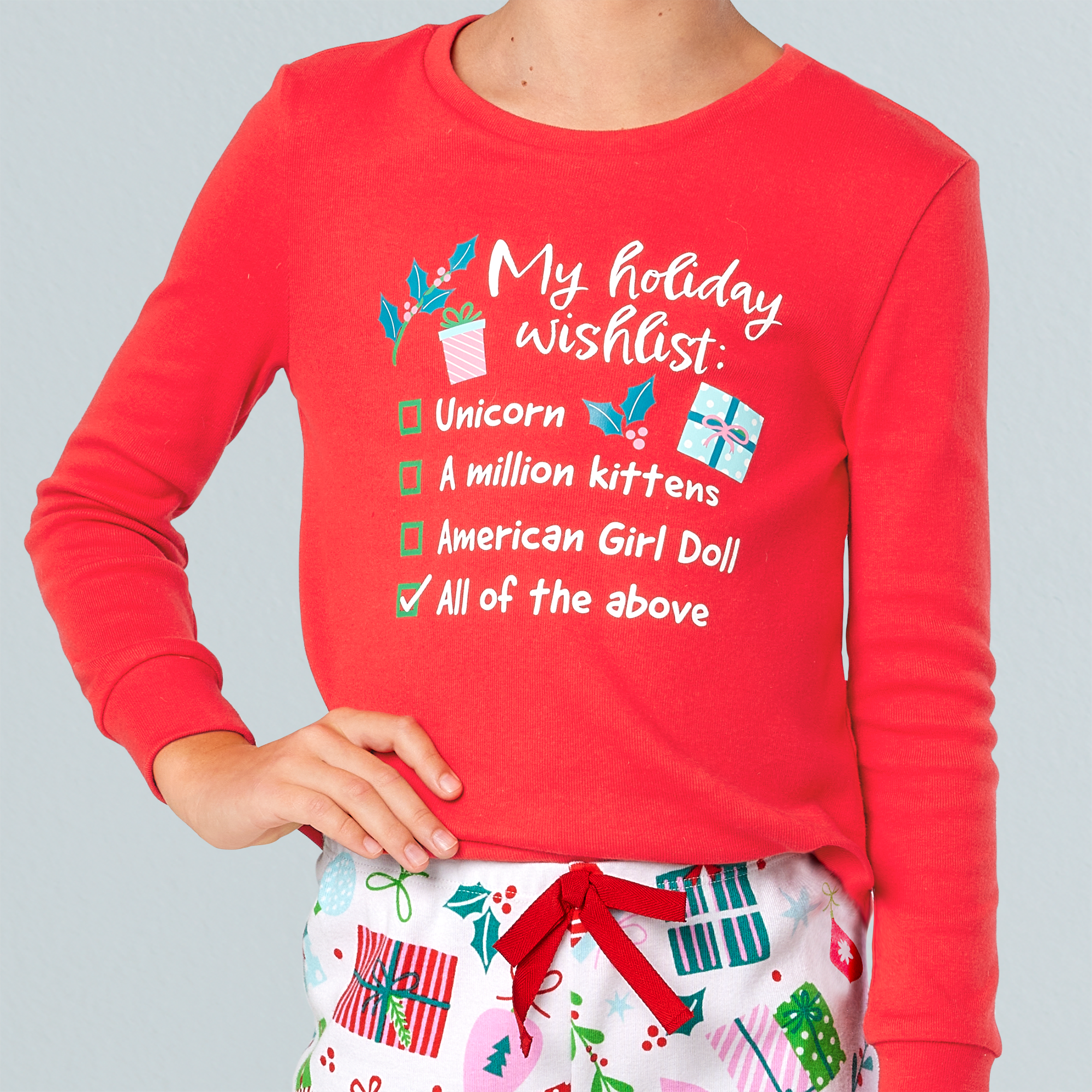 Holiday Wish List PJs for Girls - Image 5