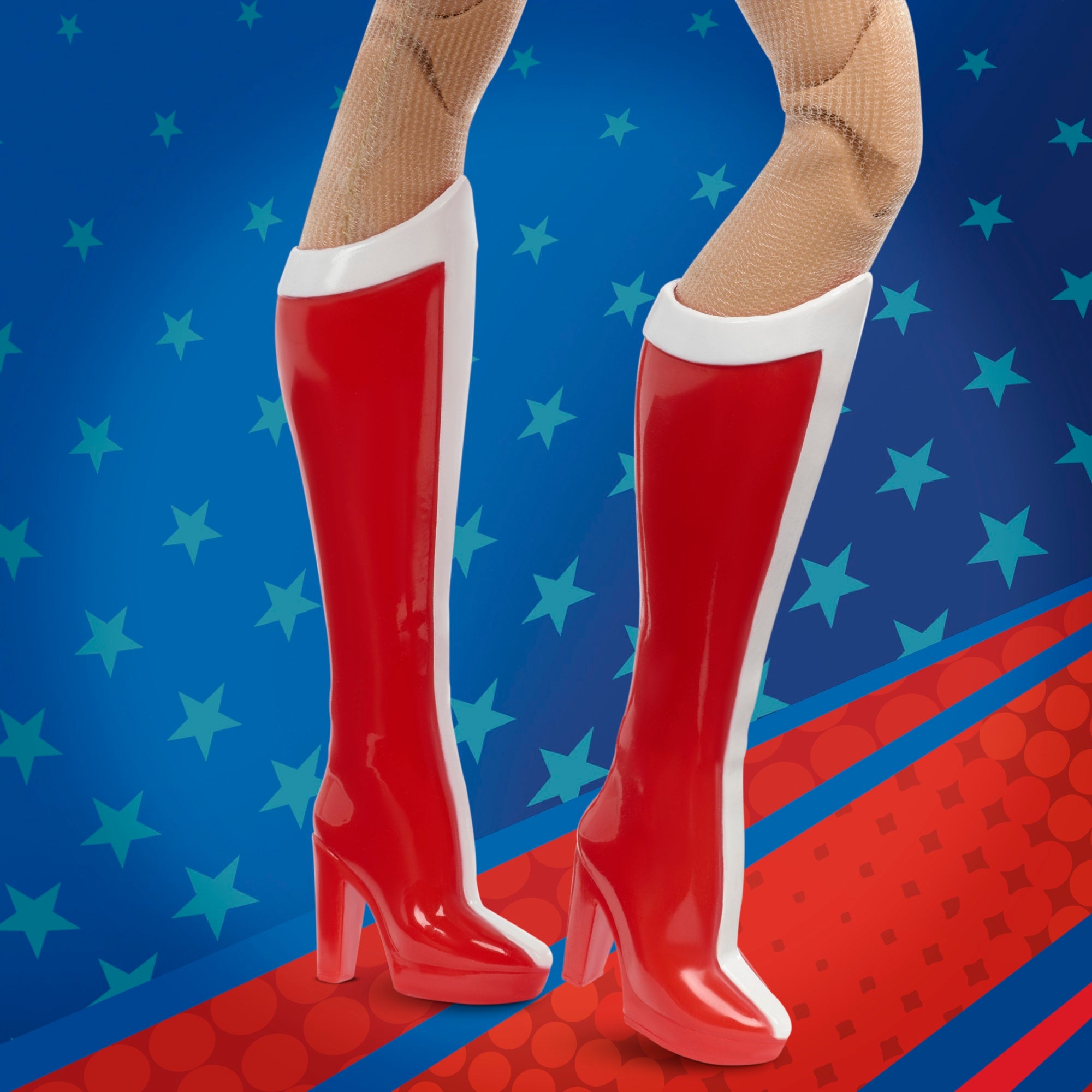 Barbie Wonder Woman Collectible Doll in Red And Blue Tank Suit With Golden Accessories And Lasso - Image 4