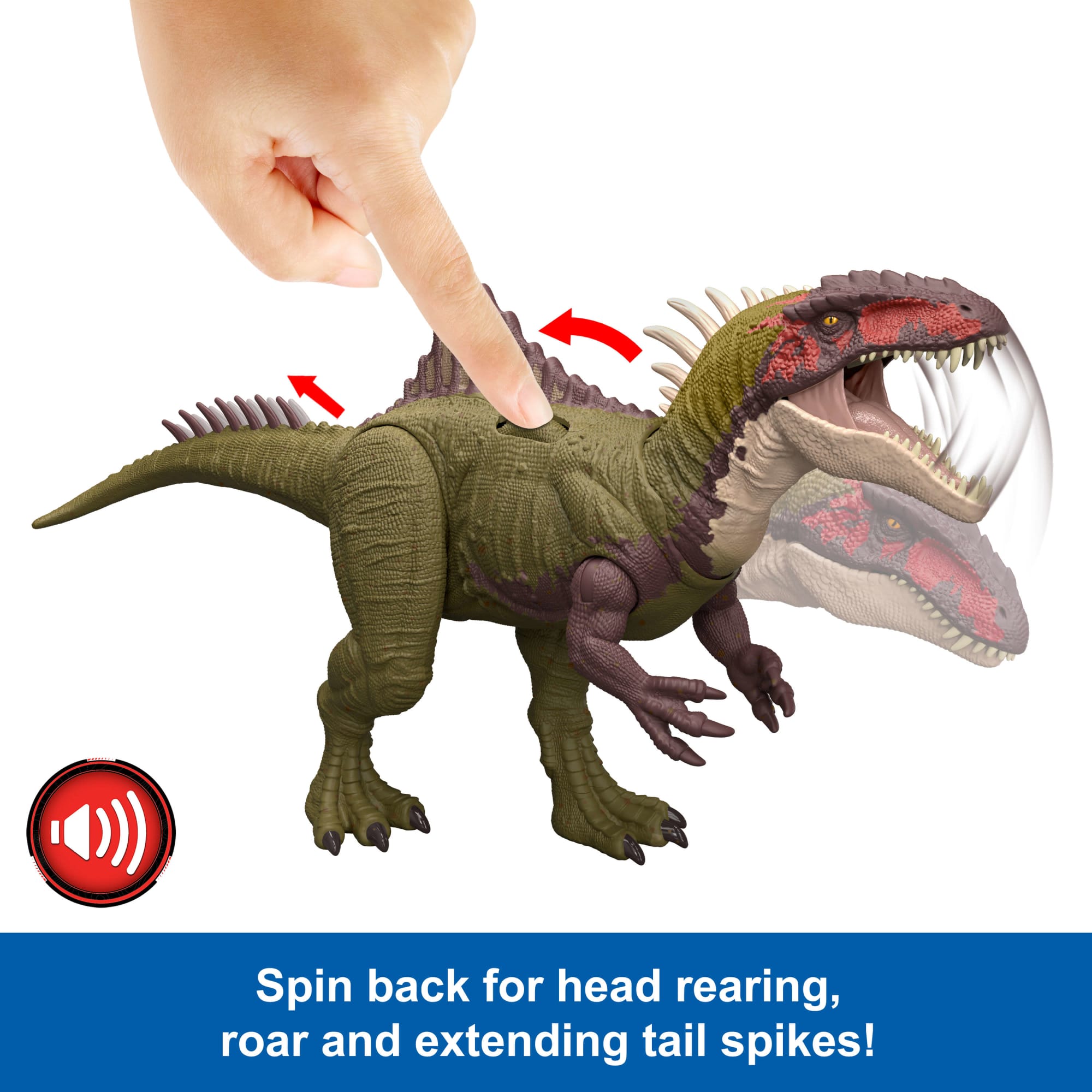 Jurassic World Battle Roarin' Becklespinax Dinosaur Action Figure Toy. Rampage Strike - Image 5