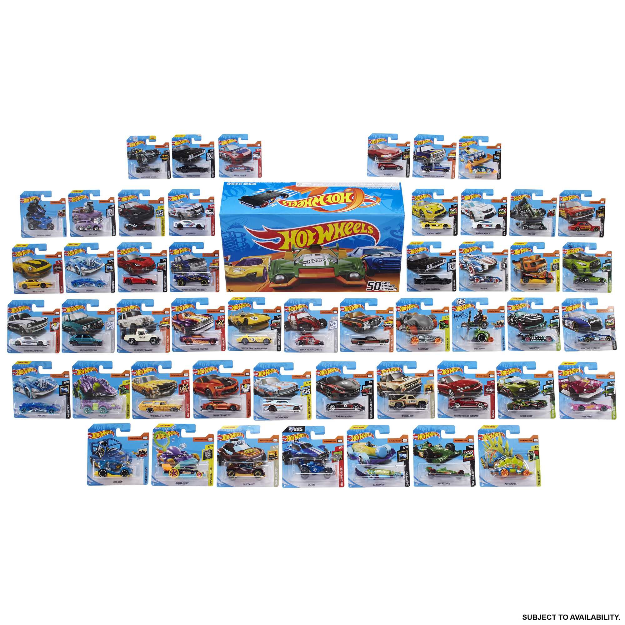 Hot Wheels 1:64 Scale Toy Cars & Trucks. 50-Pack - Image 5