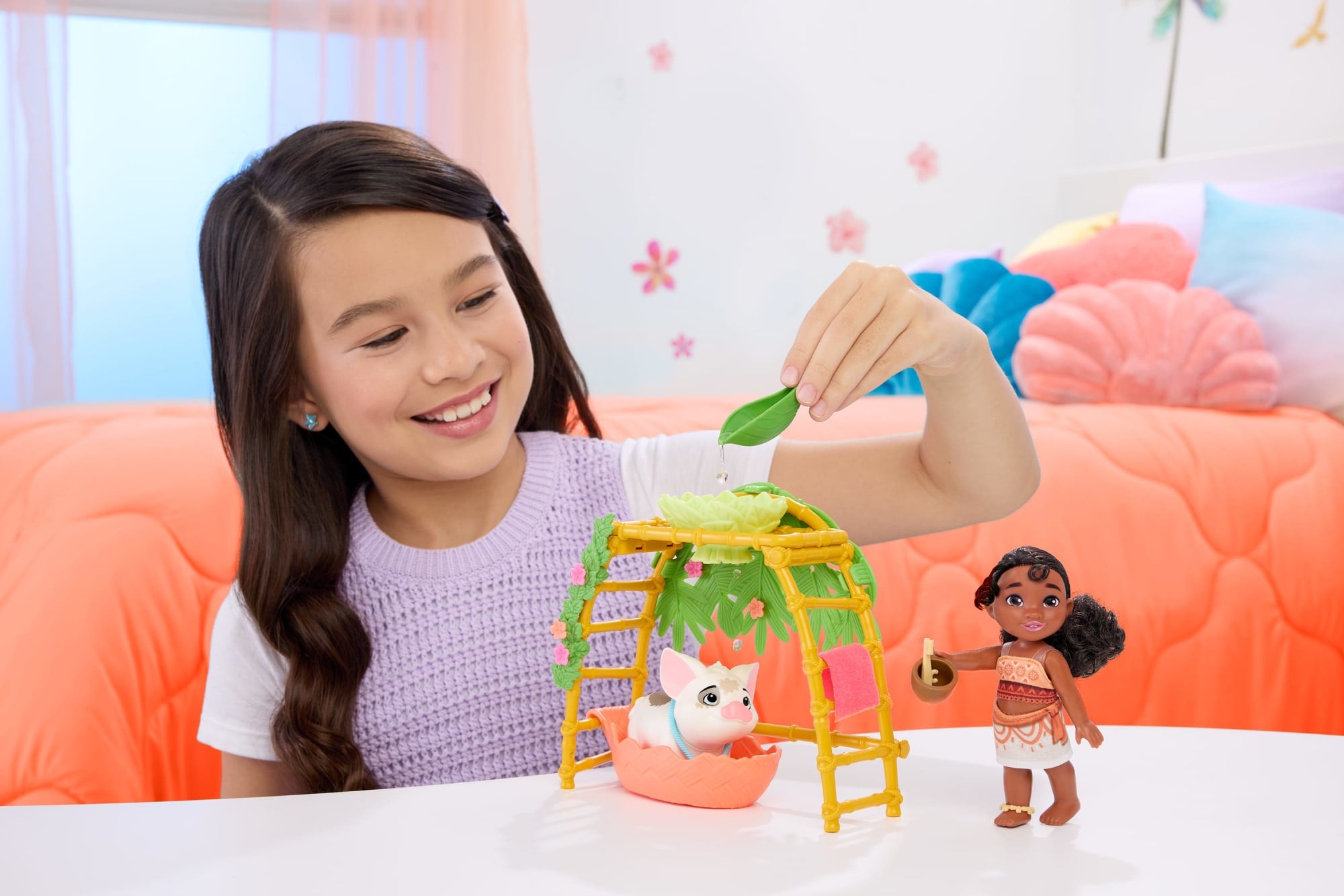 Disney Moana 2 Simea & Pua Bathtime Fun Playset. Fashion Doll & 10+ Accessories. Inspired By The Movie - Image 2