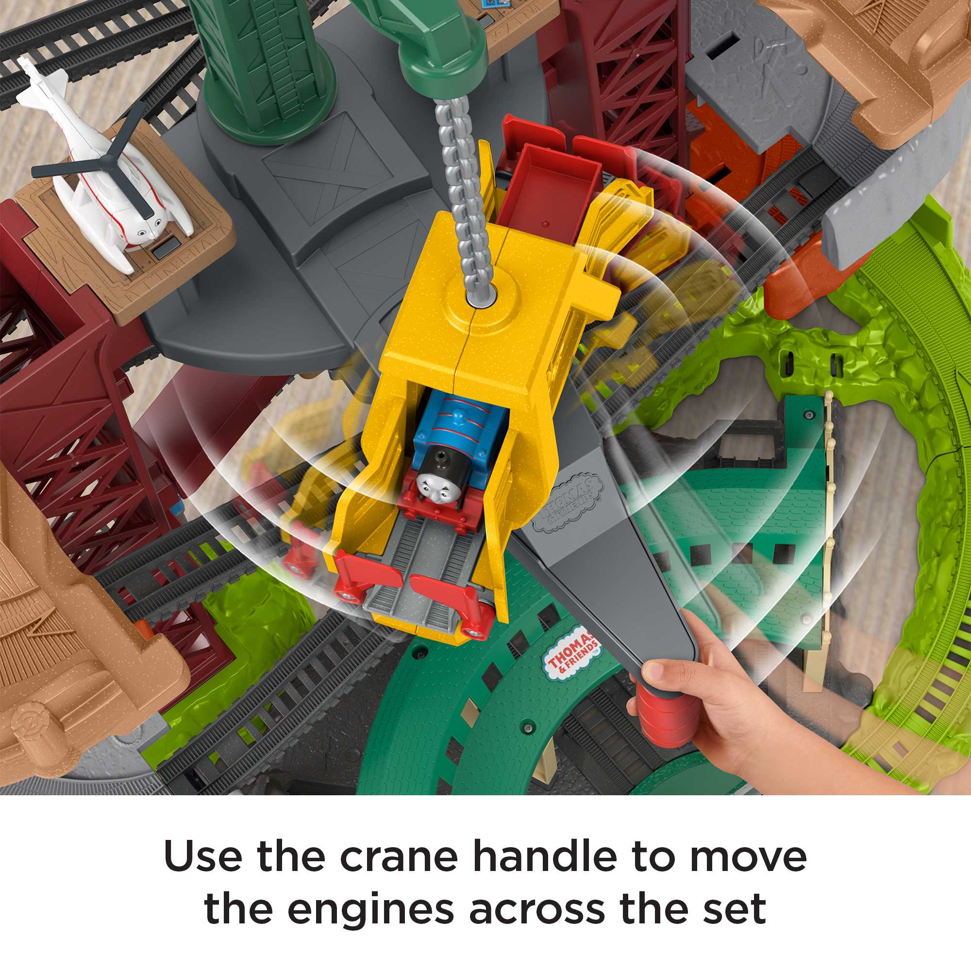 Thomas And Friends Multi-Level Train Set With Spinning Turntable. Trains & Cranes Super Tower - Image 3