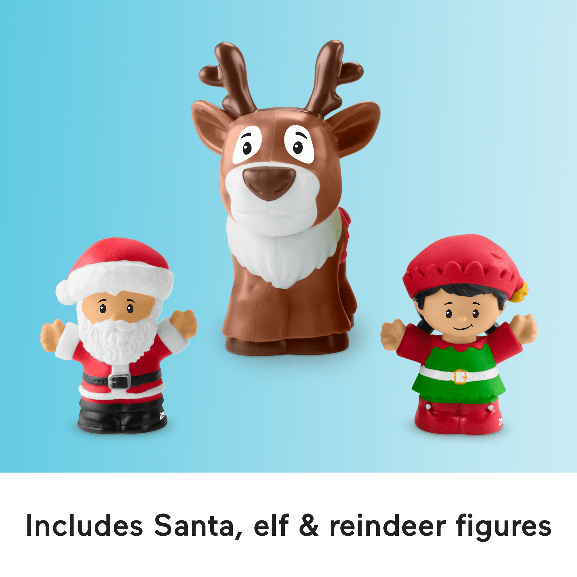 Fisher-Price Little People Musical Christmas Train Toddler Toy With Santa Elf & Reindeer Figures - Image 5