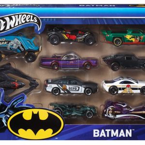 Hot Wheels 1:64 Scale Batman-Themed Toy Vehicles. Set Of 10