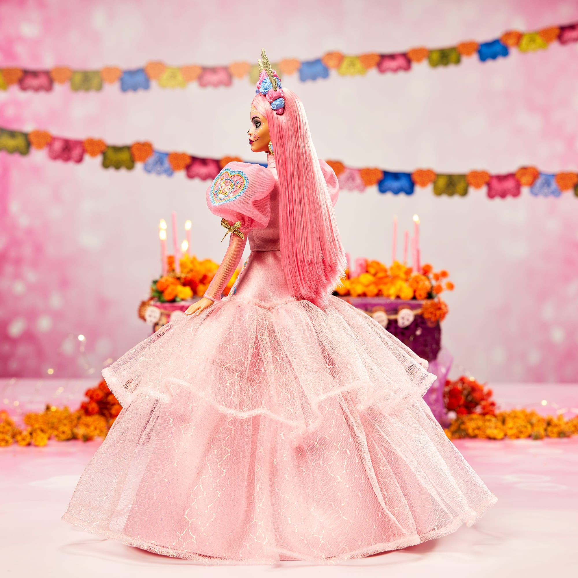 2023 Día De Muertos Barbie x Pink Magnolia Doll - Image 3