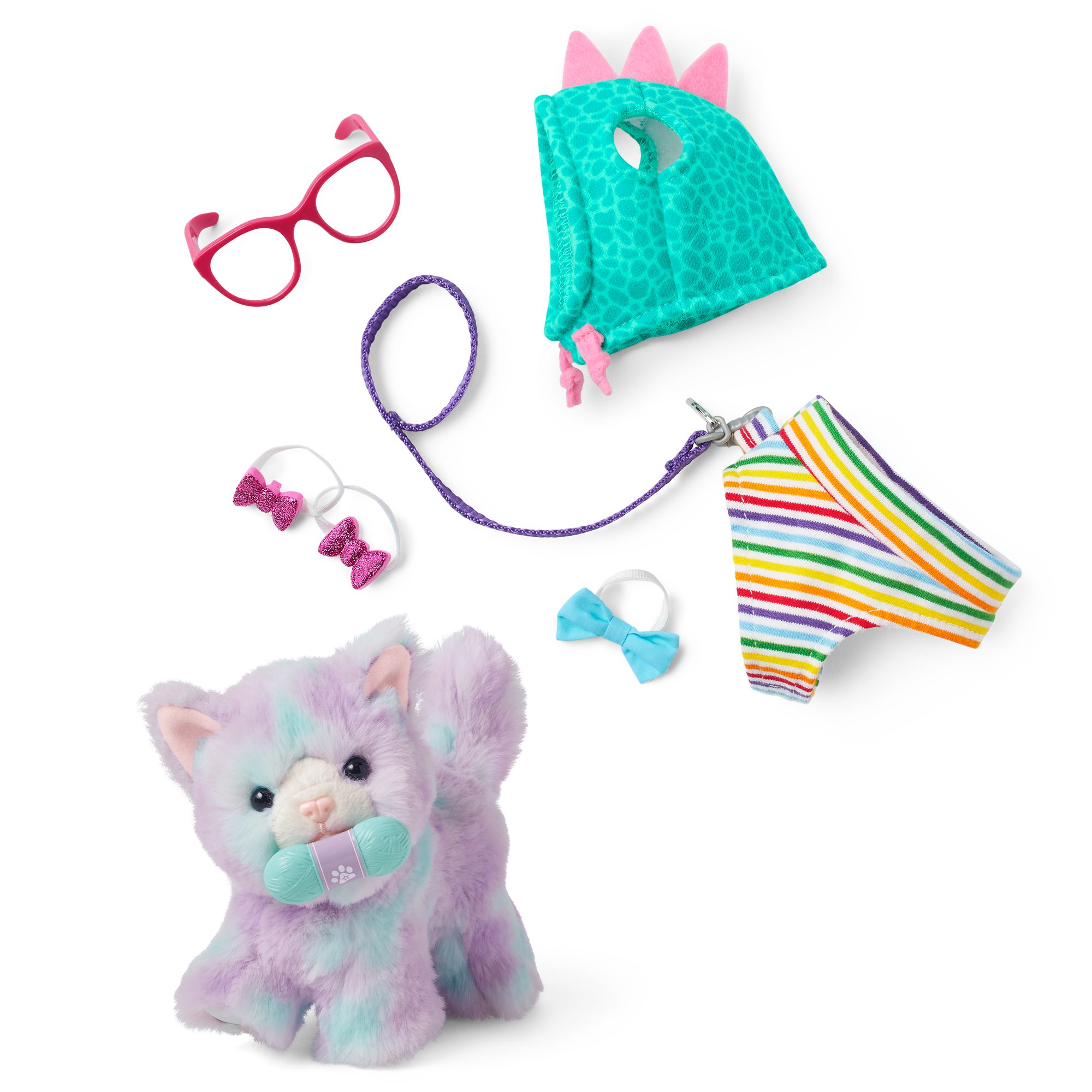 Purrpley Pink Kitty Cat for 18-inch Dolls & Fancy Pet Fashion Accessories