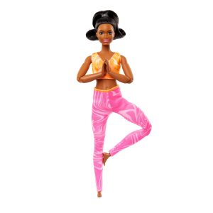 Barbie Made To Move Fashion Doll. Brunette Wearing Removable Sports Top & Pants. 22 Bendable Joints