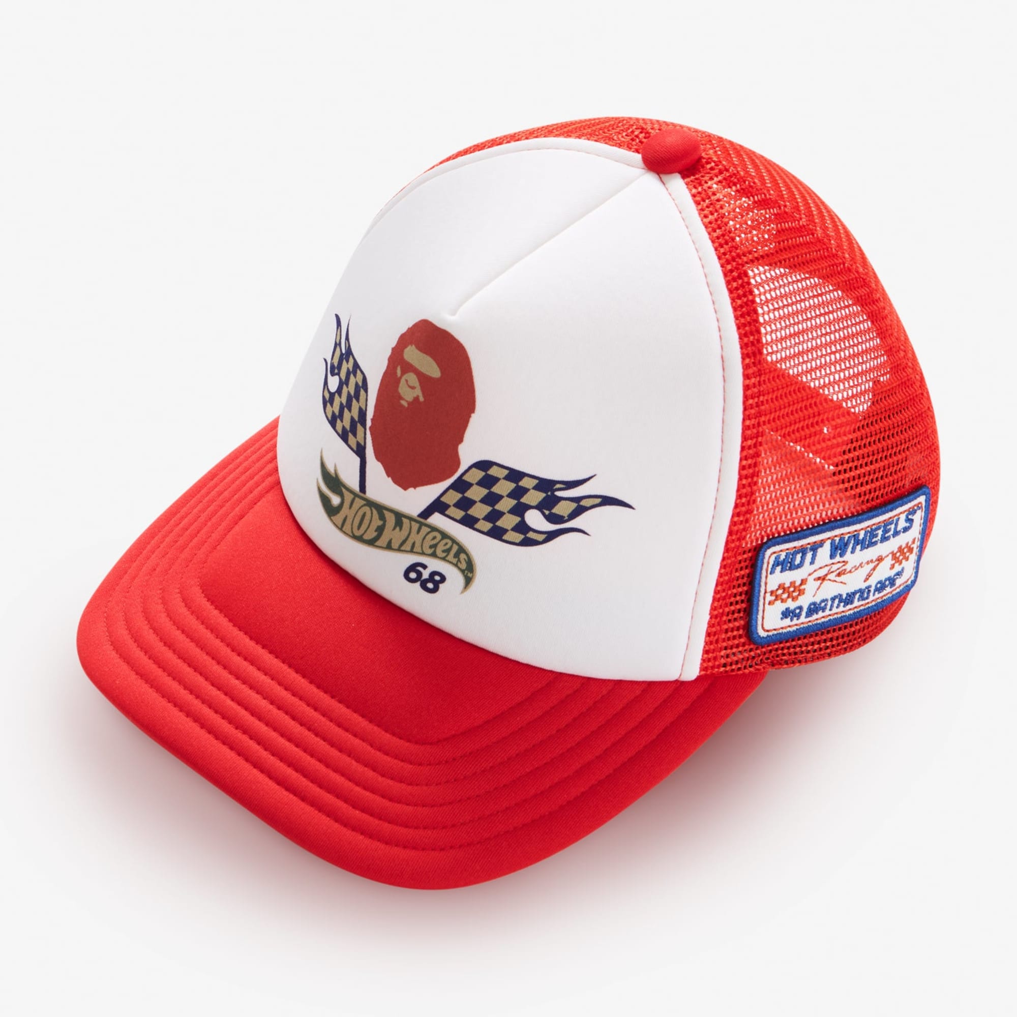 BAPE Hot Wheels Flag Logo Trucker Cap