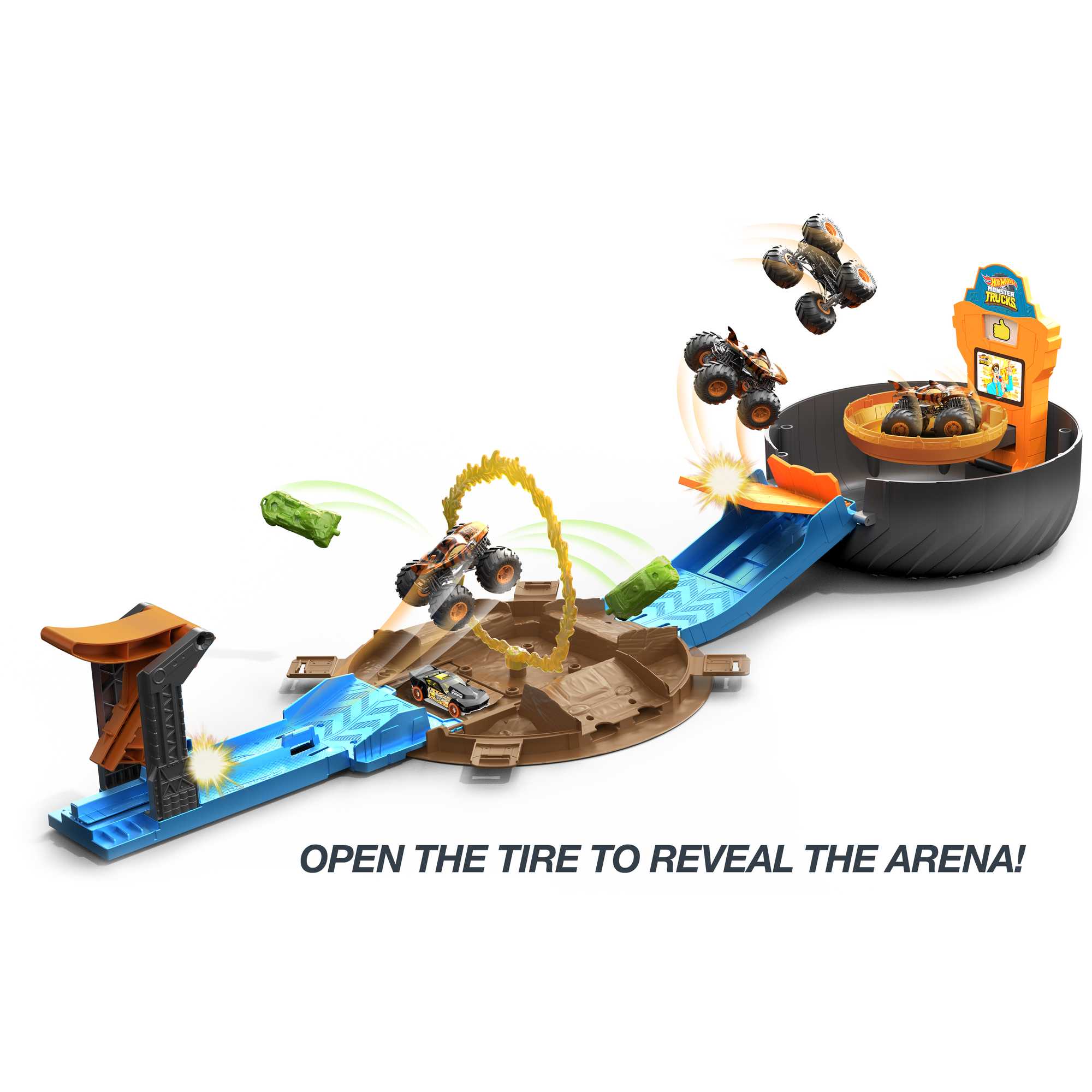 Hot Wheels Monster Trucks Stunt Tire Playset. Gift For Kids 4 To 8 Years Old - Image 4