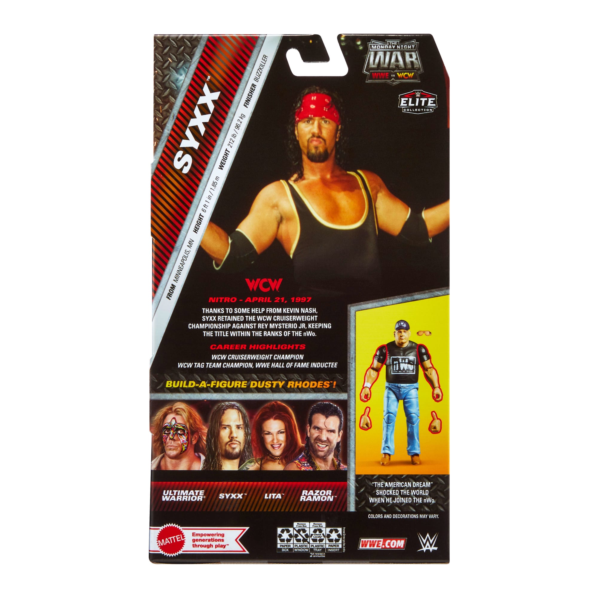 WWE Monday Night War Elite Collection Syxx Action Figure & Dusty Rhodes Build-A-Figure Parts - Image 9