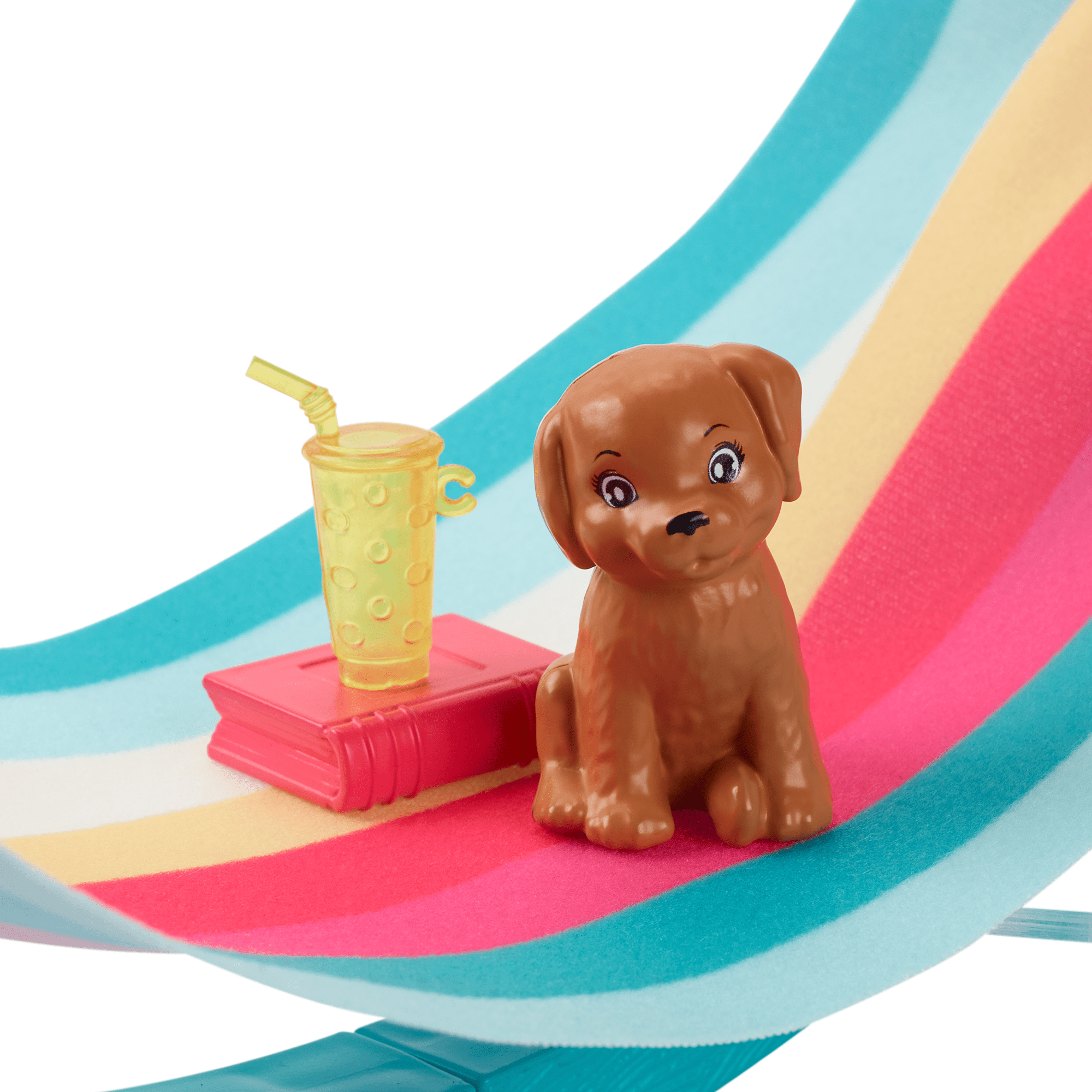 Barbie World Hammock Set With 7 Camping Accessories Including Swinging Hammock With Guitar & Puppy - Image 3