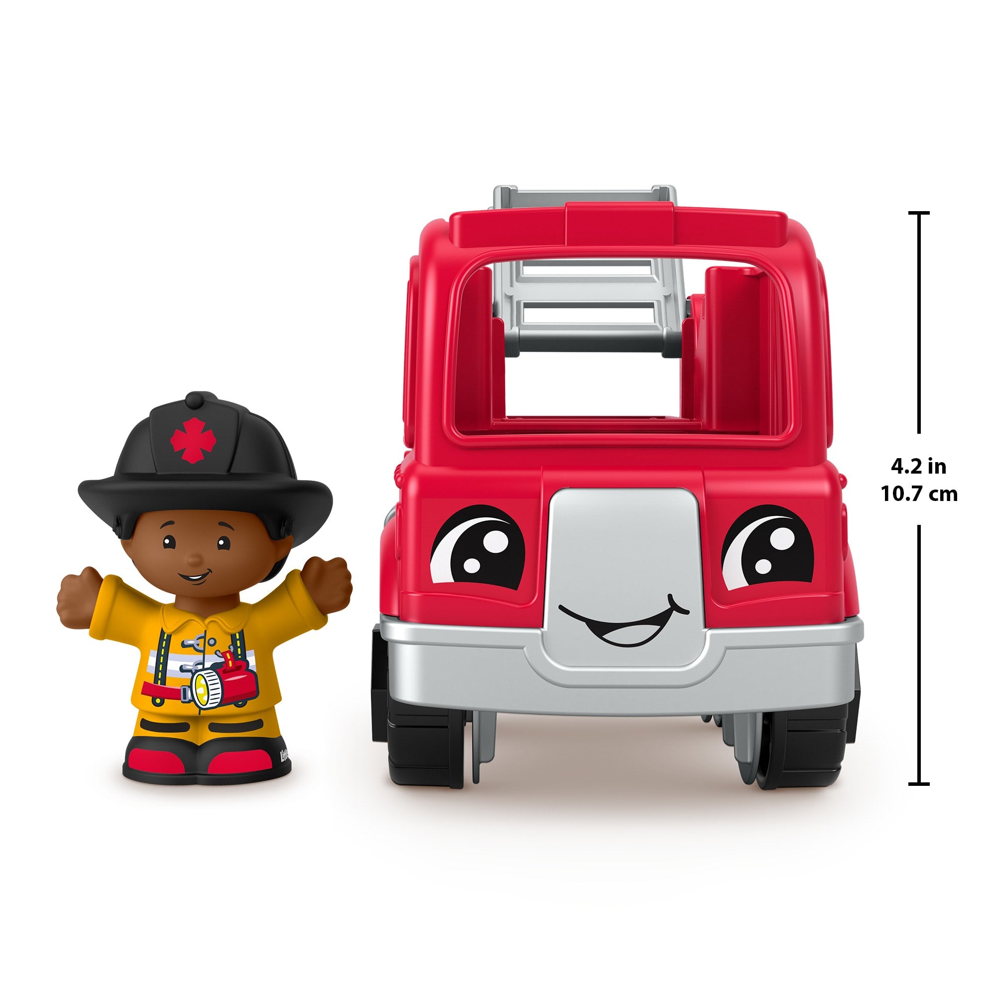 Fisher-Price Little People Toy Firetruck & Firefighter Figure Set For Toddlers. 2 Pieces - Image 5