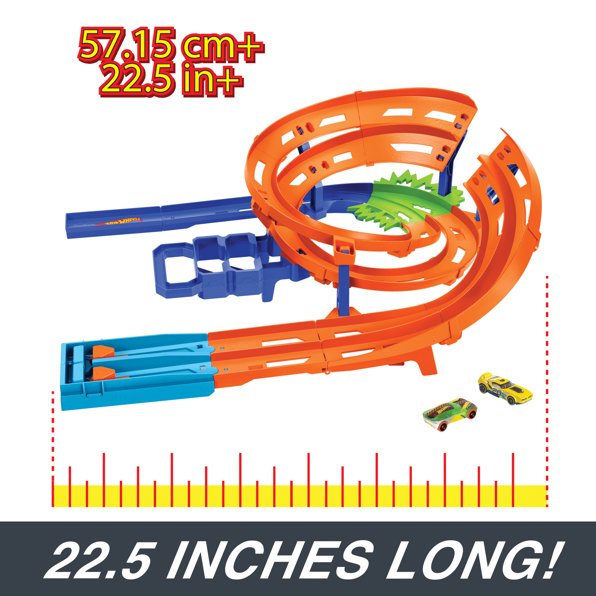 Hot Wheels Whip Around Raceway. 2 Toy Cars in 1:64 Scale. Storage - Image 2