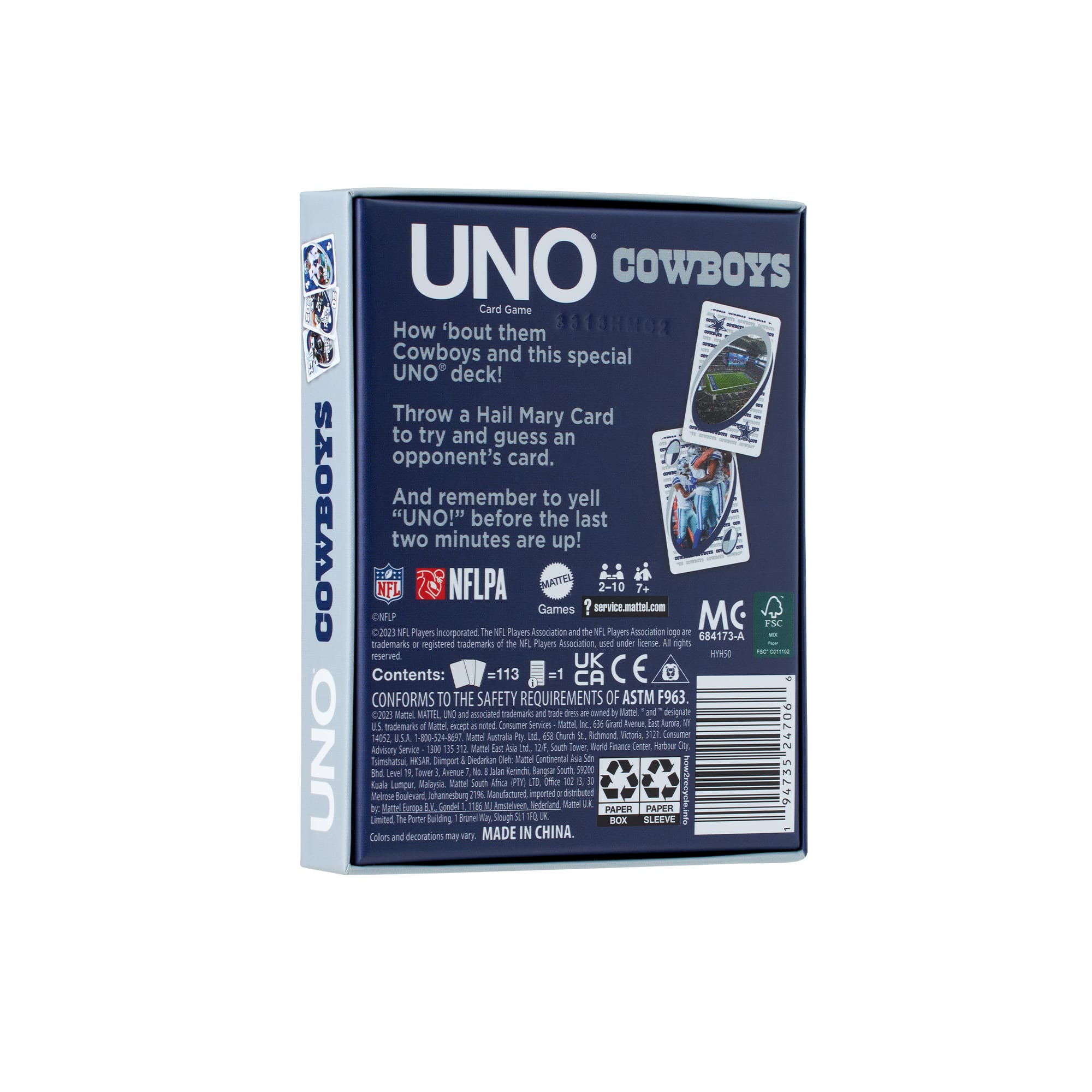 UNO Fandom NFL Dallas Cowboys Game Deck - Image 12