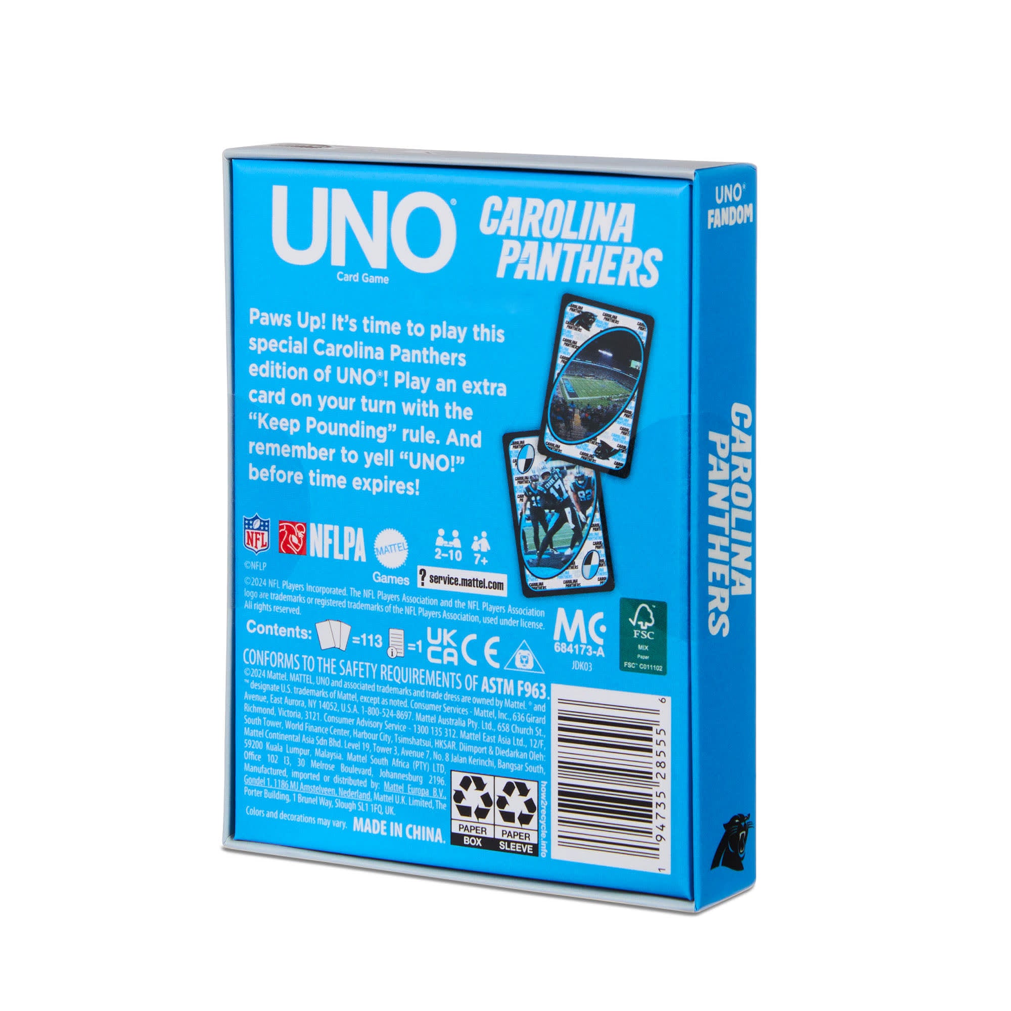UNO Fandom NFL Carolina Panthers Game Deck - Image 8