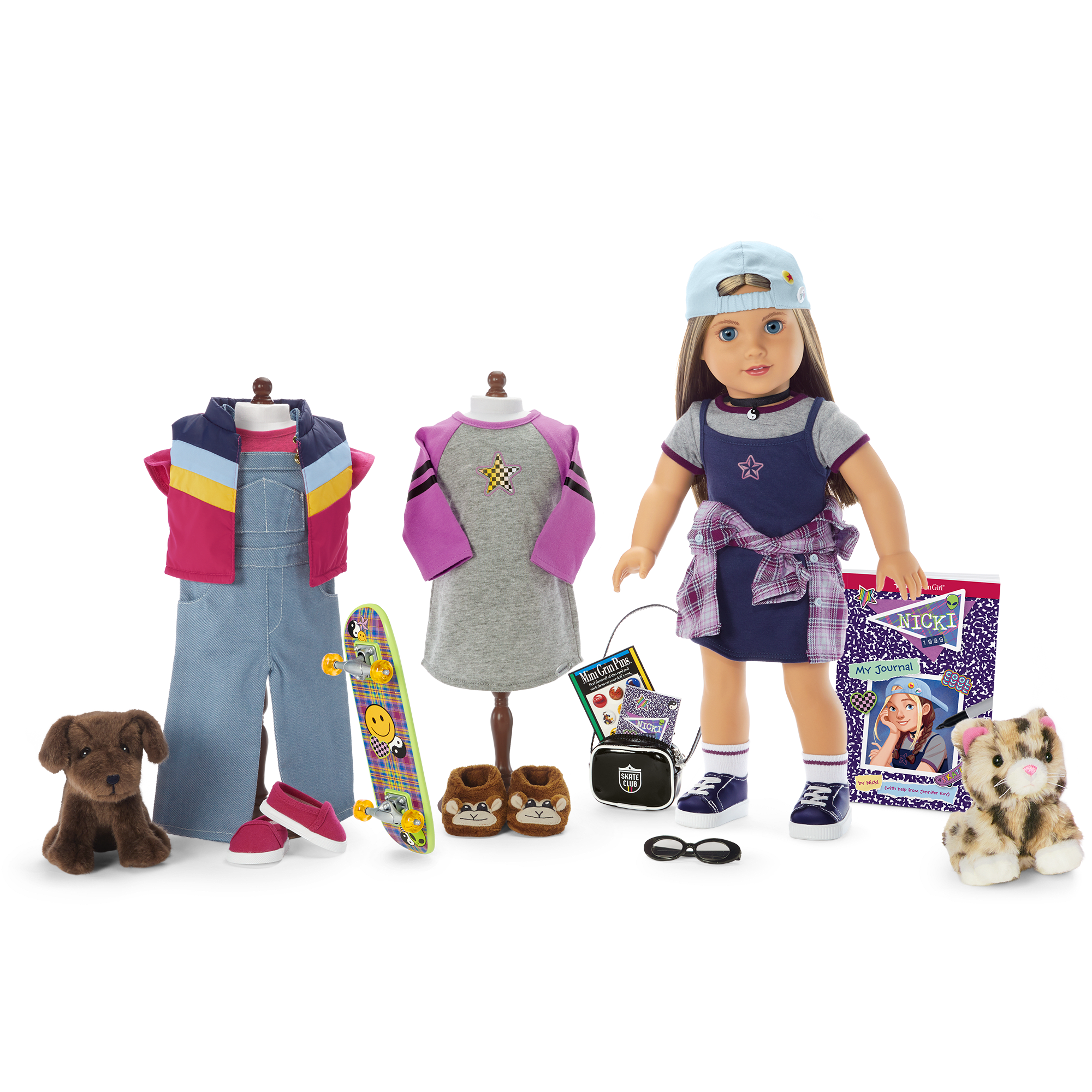 '90s Twins Nicki's™ Skateboarding Gift Set (Historical Characters)