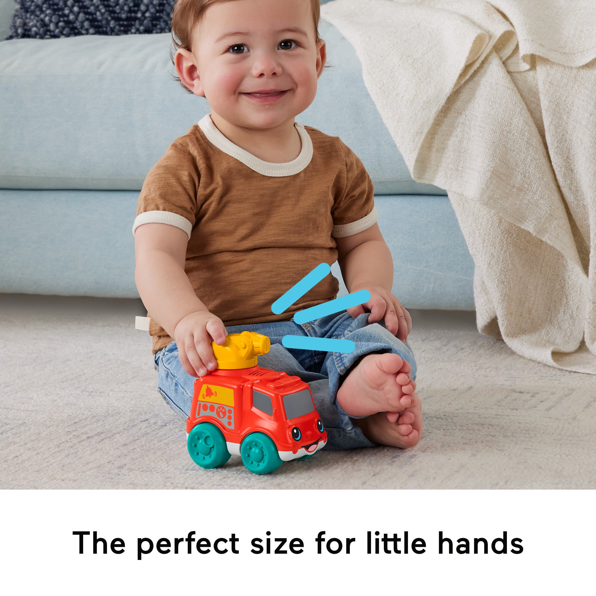 Fisher-Price Chime & Ride Fire Truck Push-Along Toy Vehicle For Infants With Fine Motor Activities - Image 5
