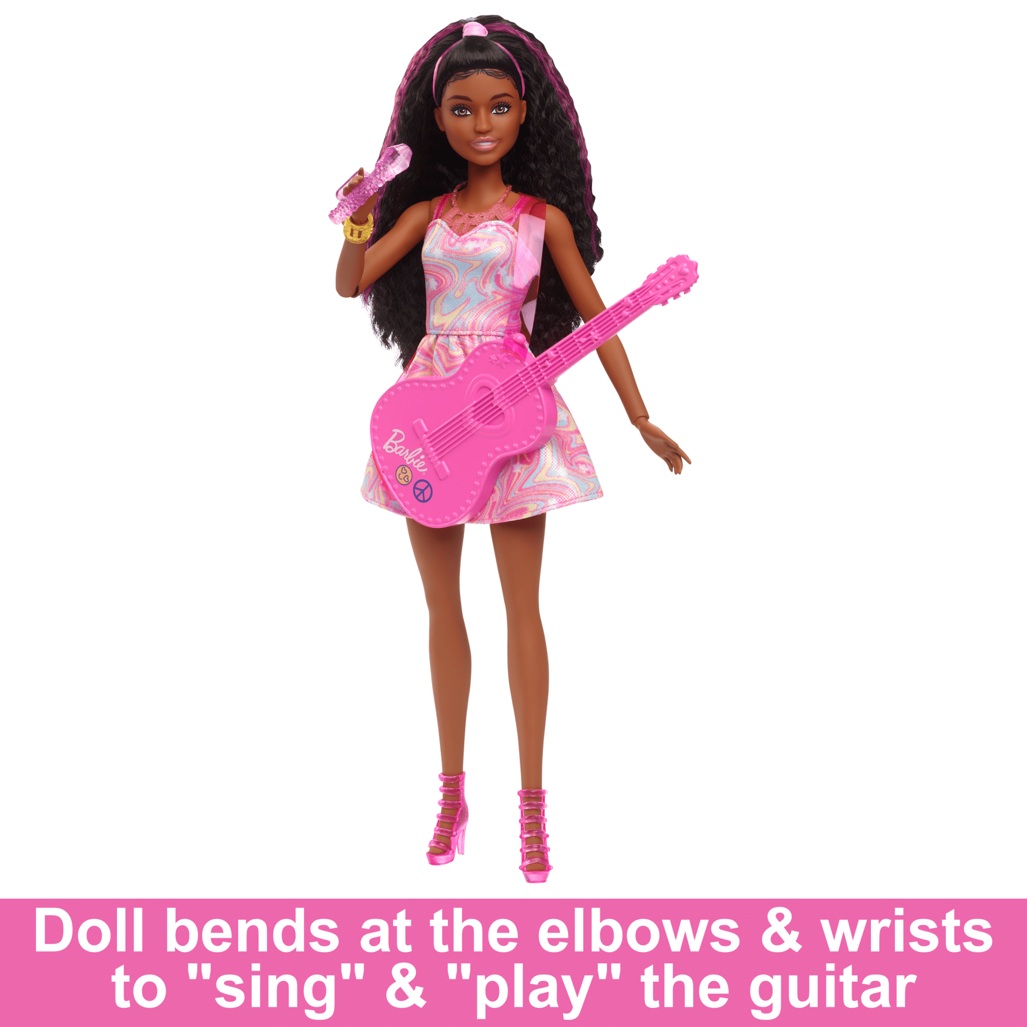 Barbie Pop Star Doll with Brown Hair & Pink Guitar - Image 5