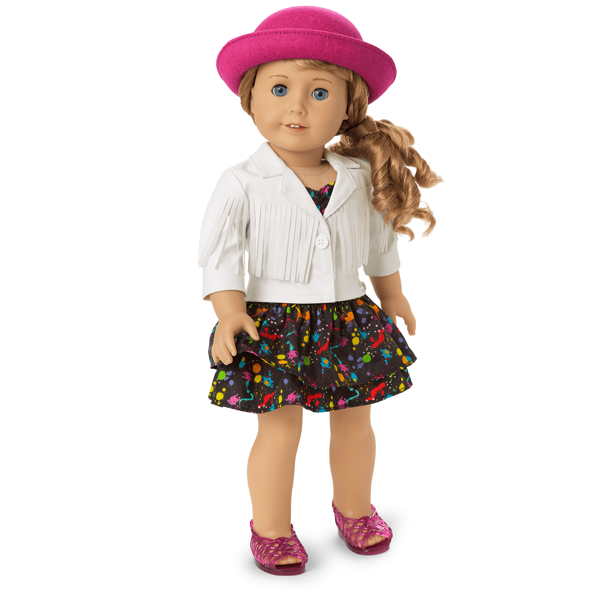 Courtney's™ White Fringe Jacket for 18-inch Dolls (Historical Characters) - Image 2