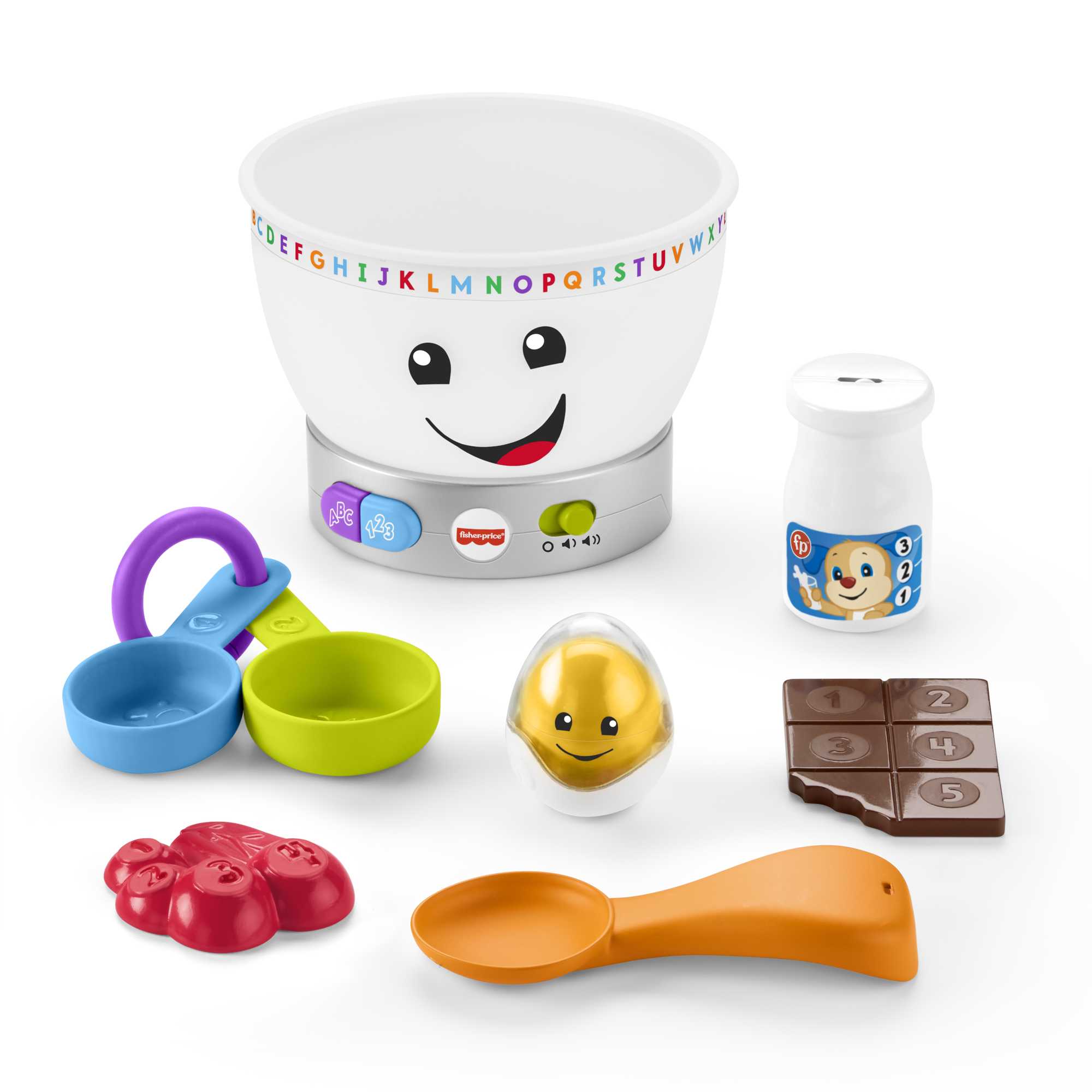 Fisher-Price Mixing Bowl Learning Toy With Lights Music And Pretend Food. Baby And Toddler Toy