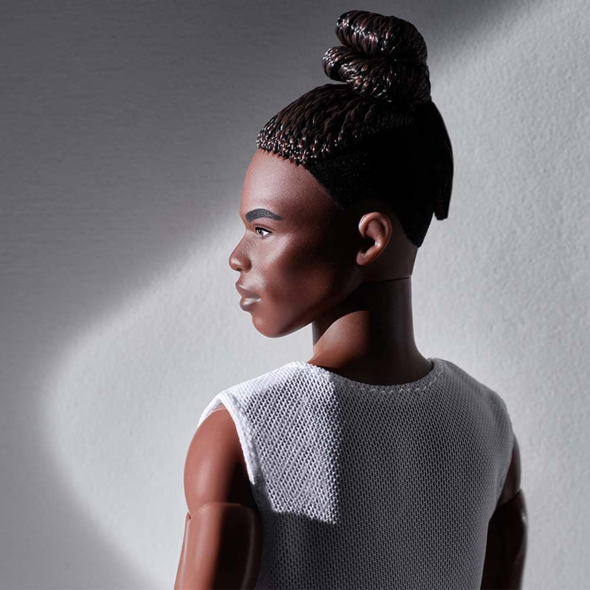 Barbie Looks Ken Doll (Brunette with Braids & Bun Hairstyle) - Image 8