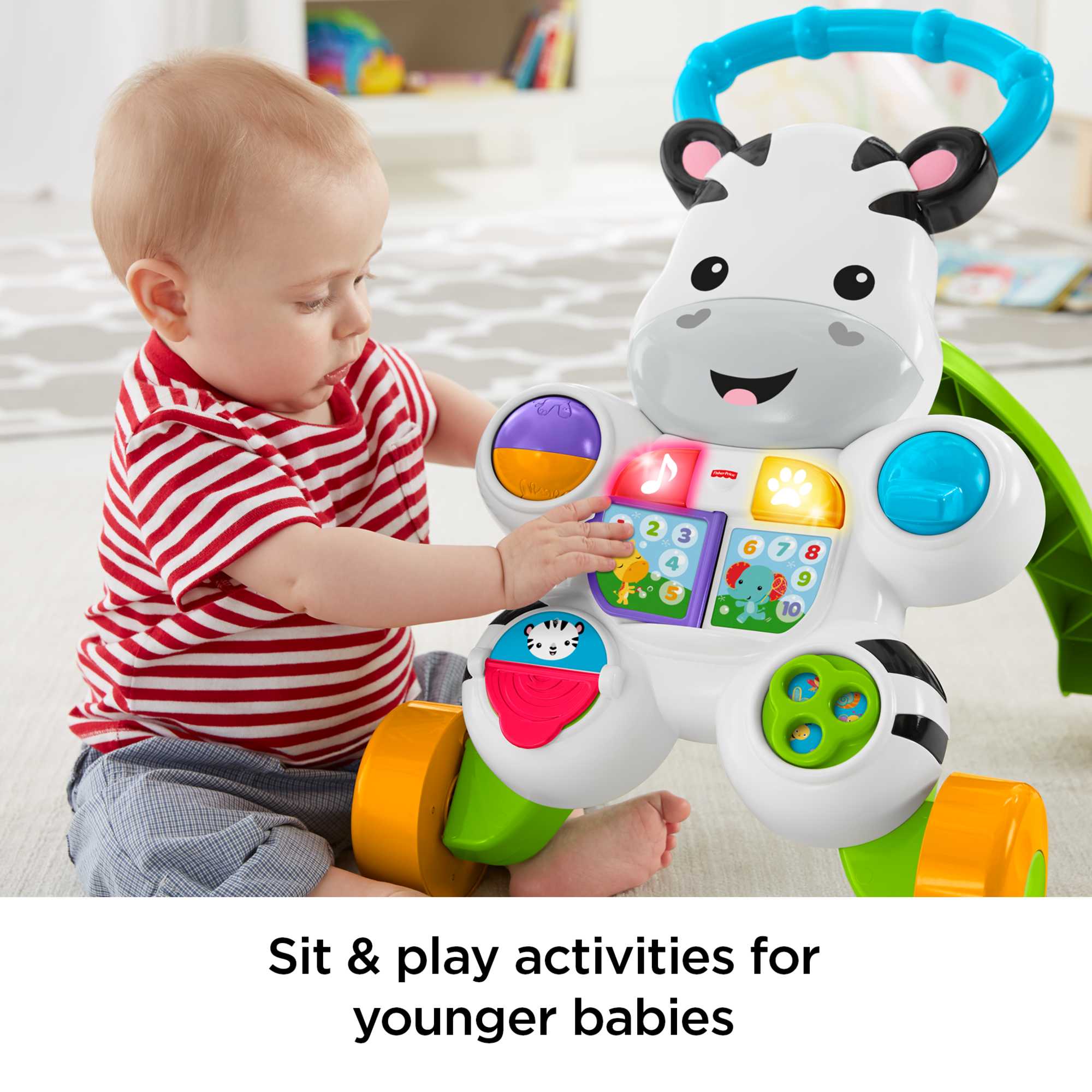 Fisher-Price Learn With Me Zebra Push Walker Musical Activity Toy For Baby & Toddler - Image 3