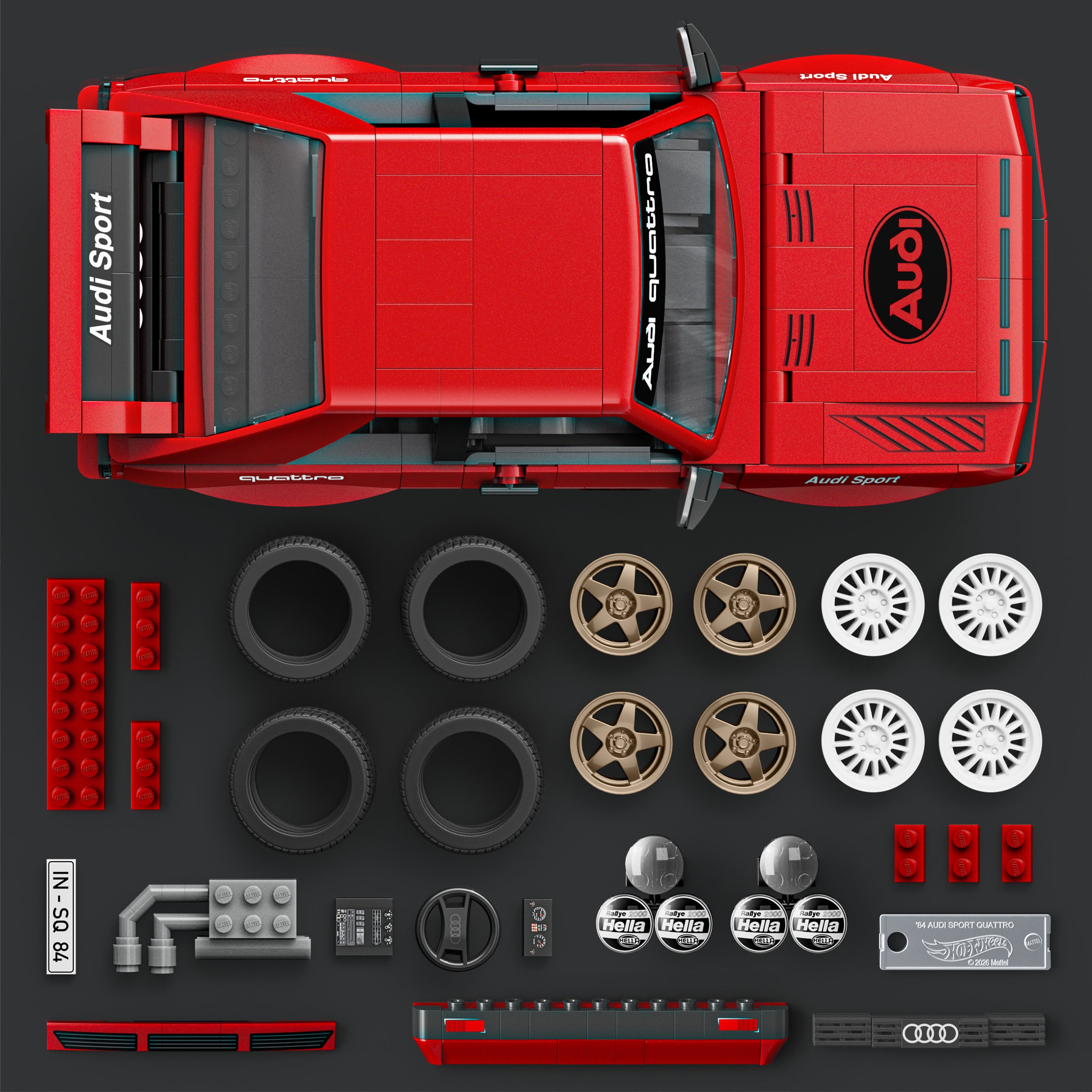 Mattel Brick Shop Hot Wheels '84 Audi Sport Quattro Building Toy Kit - Image 4