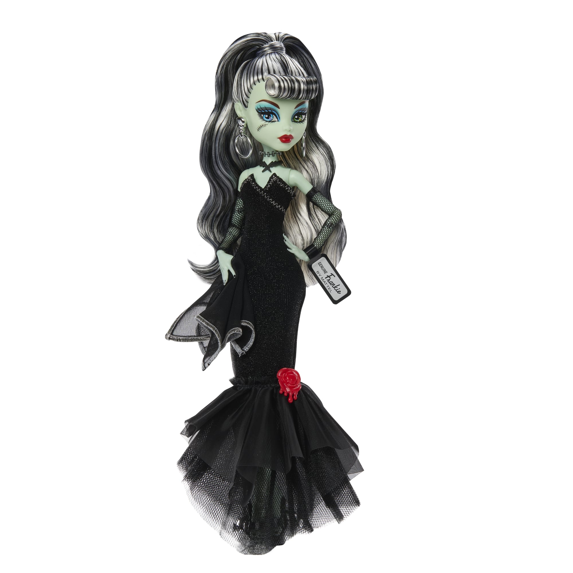 Monster High X Barbie Doll. Frankie Stein With Original Barbie Swimsuit. Black Dress And Accessories - Image 3