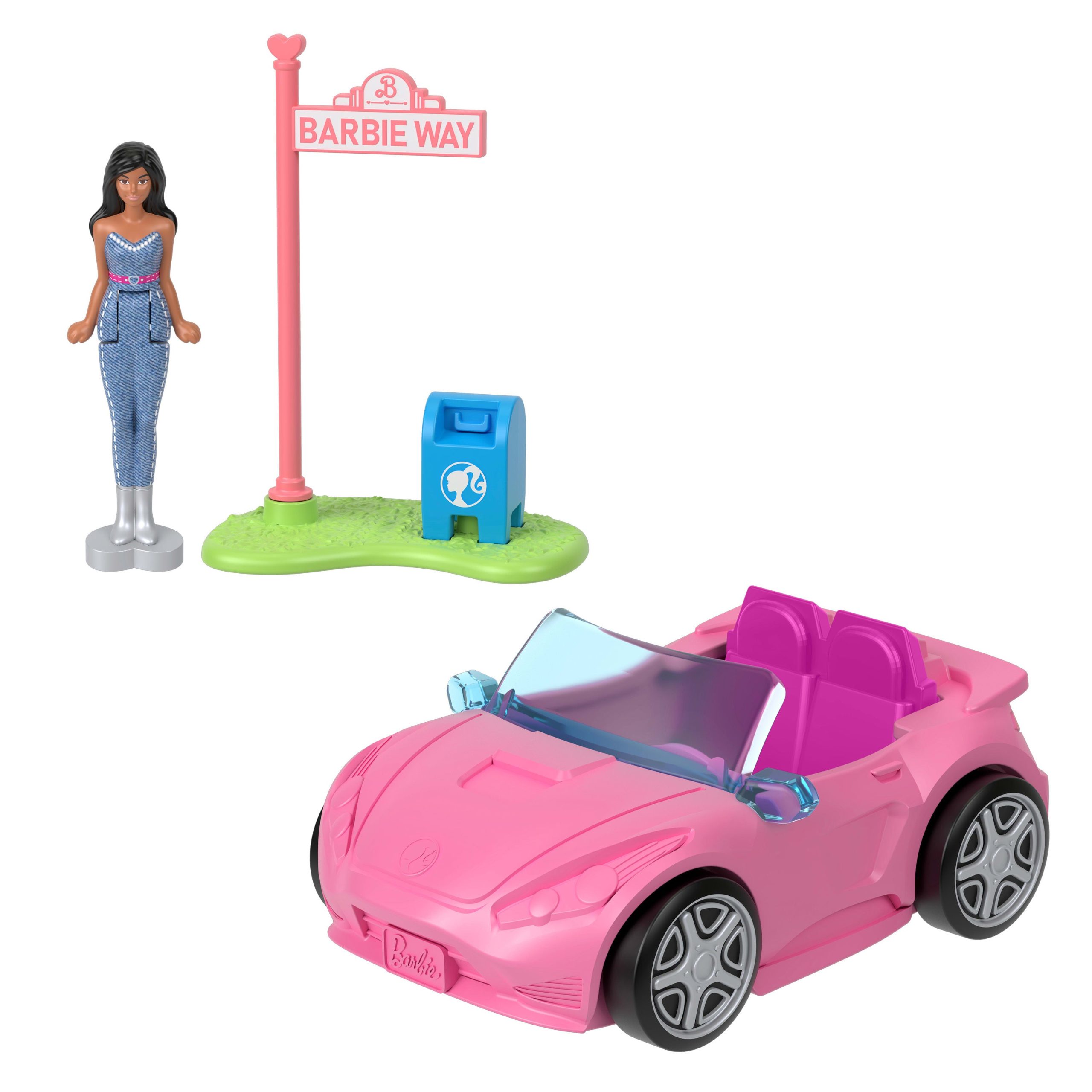 Barbie Mini Barbieland 4-Pack Doll & Vehicle Set. 4 1.5-Inch Dolls & 4 Iconic Toy Vehicles - Image 5