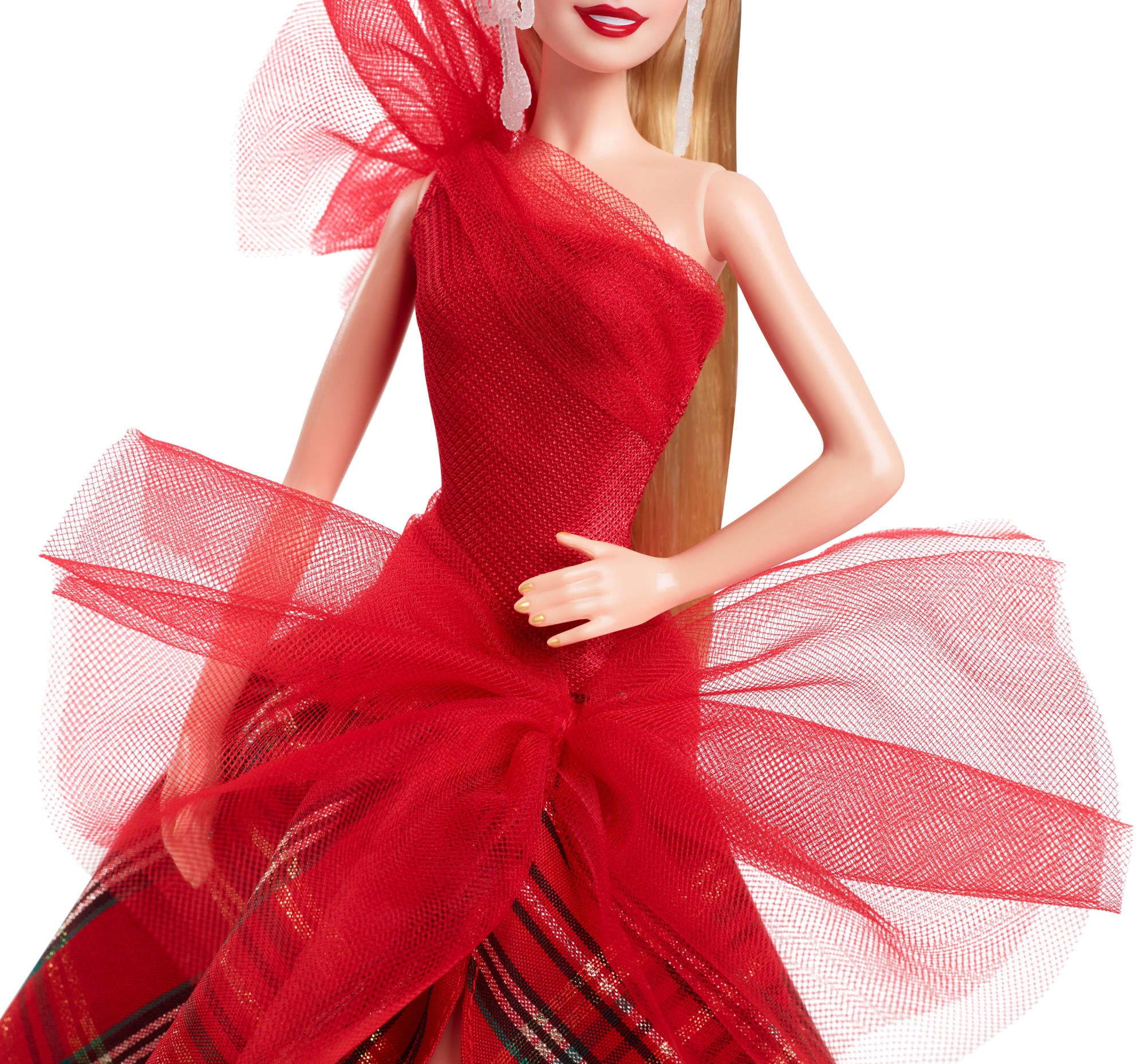 Barbie Signature 2024 Holiday Barbie Fashion Doll. Seasonal Collector Gift. Blonde With Plaid Gown - Image 3
