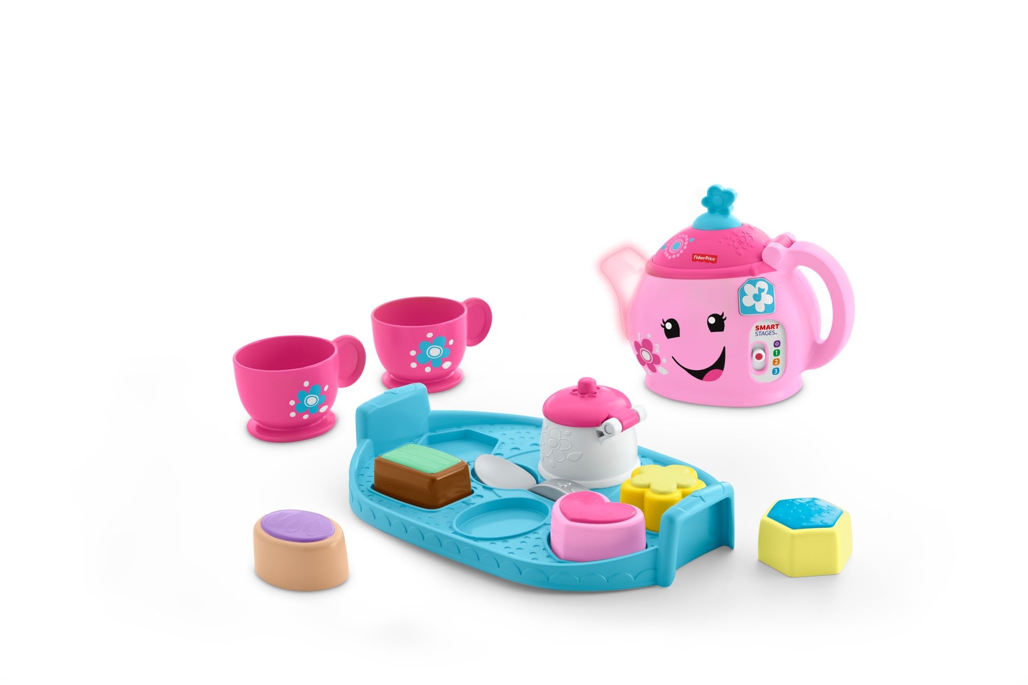 Fisher-Price Laugh & Learn Sweet Manners Tea Set Interactive Toddler Pretend Play. 11 Pieces