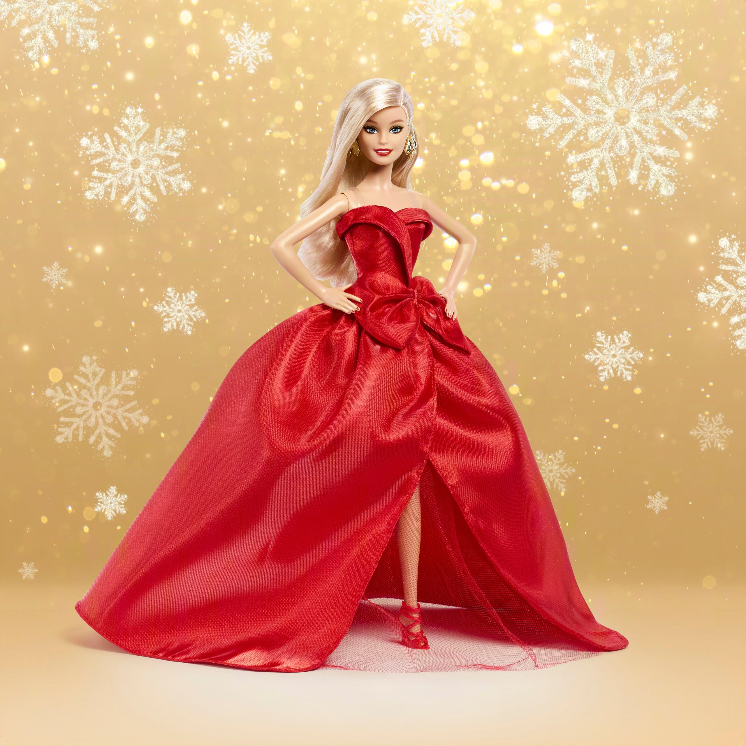 Barbie Signature 2026 Holiday Barbie Fashion Doll. Seasonal Collector. Blonde With Red Gown With Bow Detail - Image 2