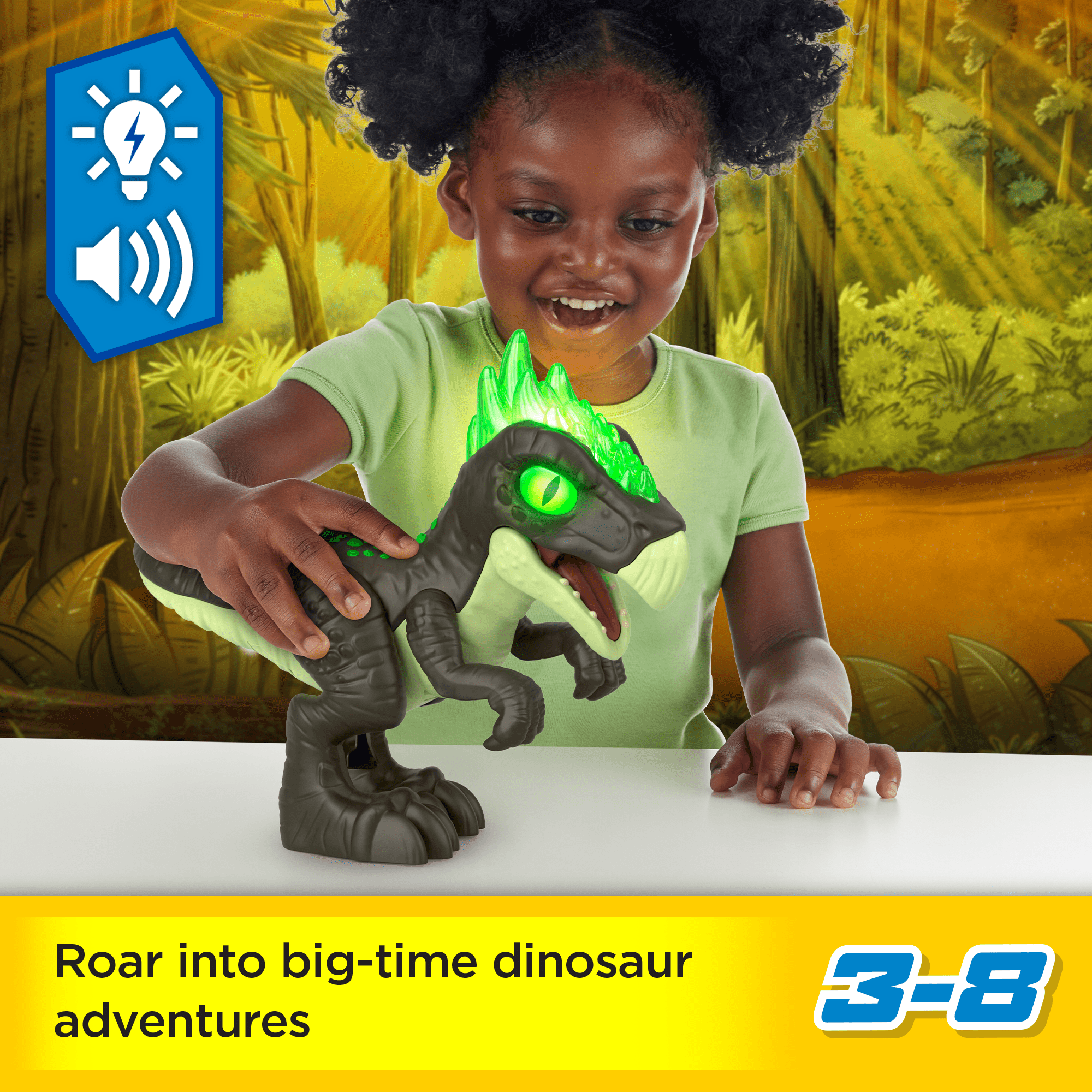 Imaginext Jurassic World Deluxe Dracorex XL 10-Inch Poseable Dinosaur Toy With Lights & Sounds - Image 2