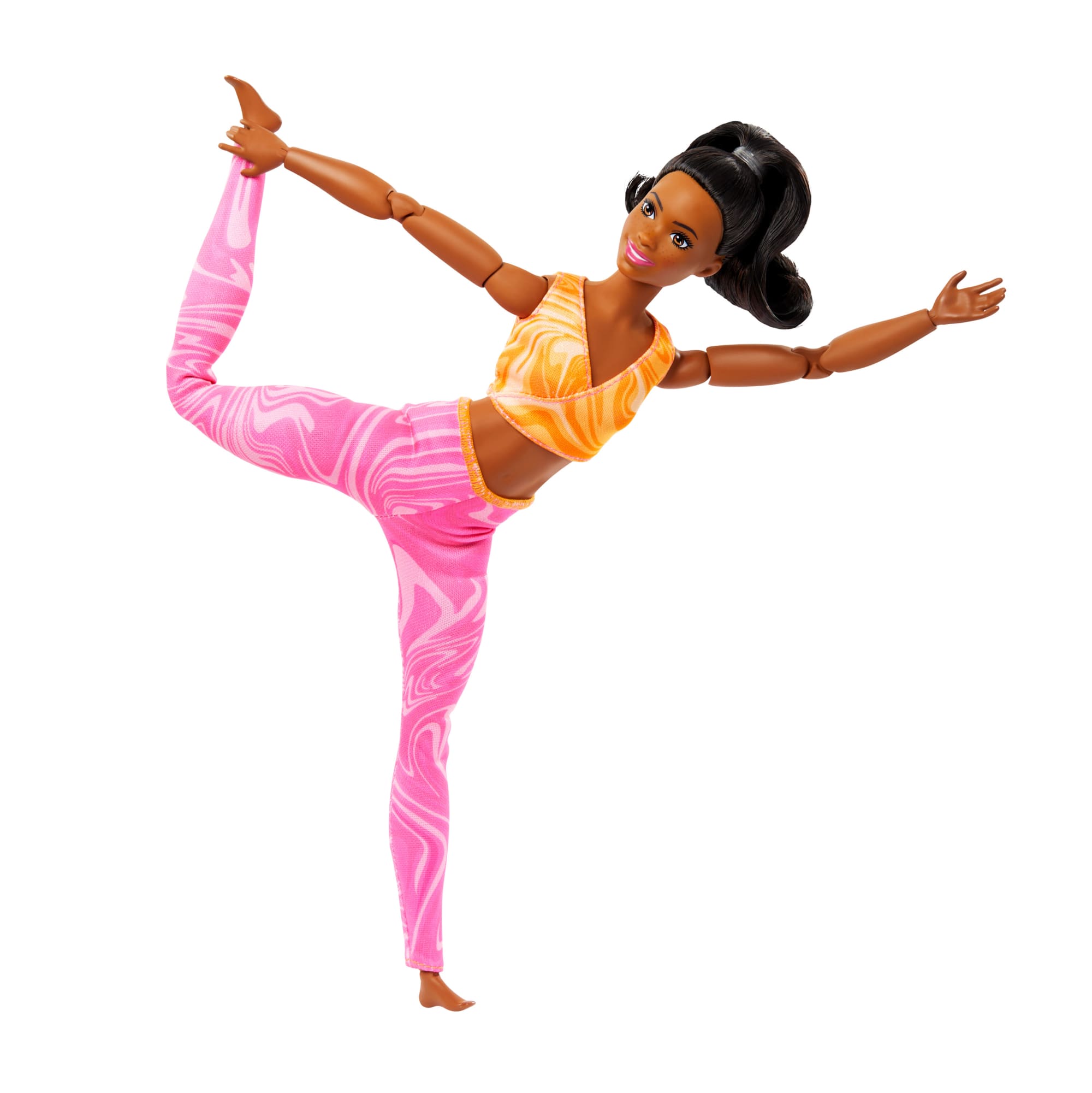Barbie Made To Move Fashion Doll. Brunette Wearing Removable Sports Top & Pants. 22 Bendable Joints - Image 3
