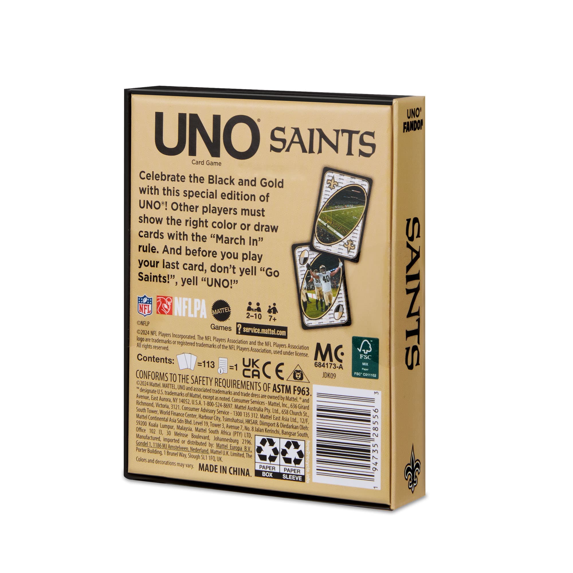 UNO Fandom NFL New Orleans Saints Game Deck - Image 8