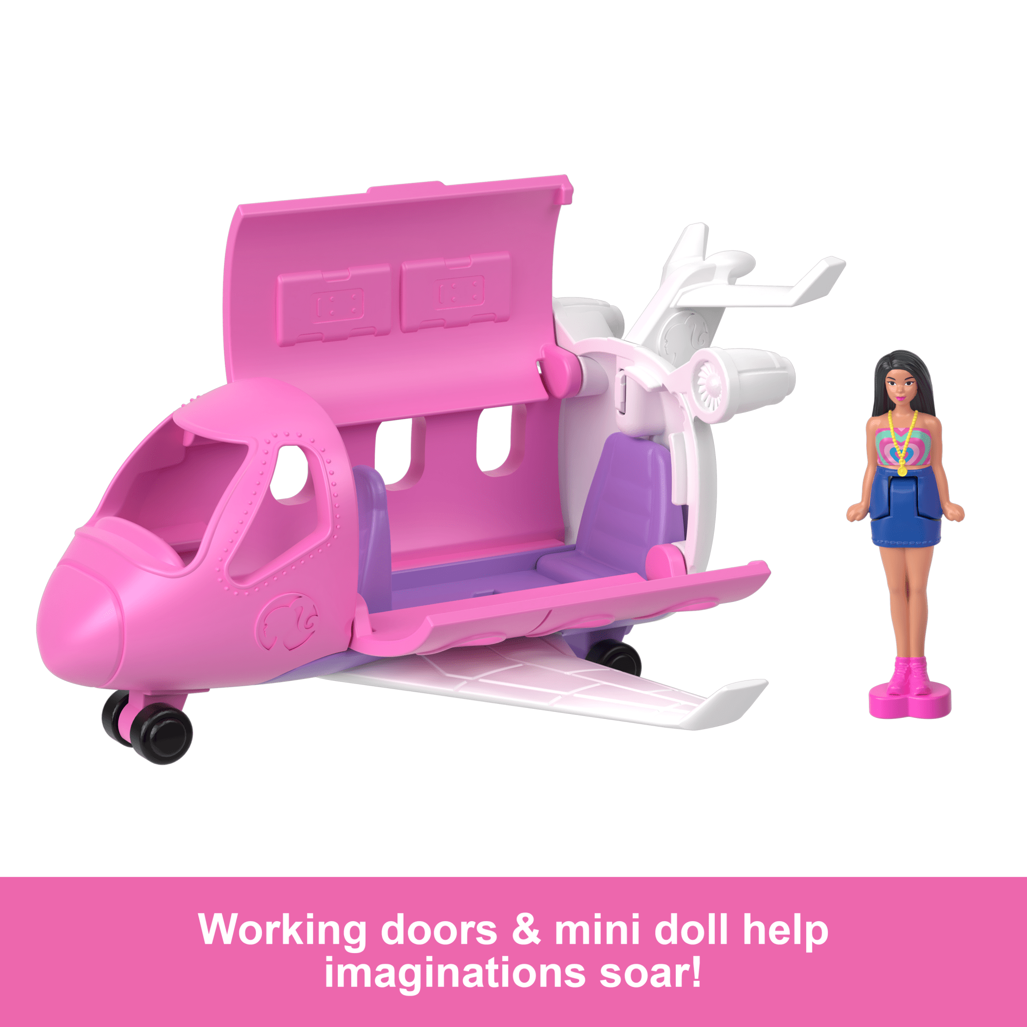 Barbie Mini Barbieland Doll & Vehicle Set With 1.5-inch Doll & Dreamplane With Color-Change - Image 5