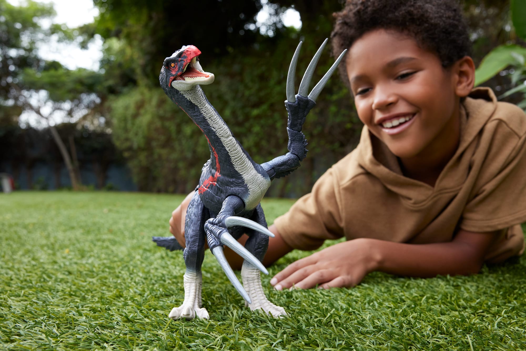 Figurine de Dinosaure Therizinosaurus Slash N Roar Monde Jurassique. Jouet D'Attaque Émettant des Sons. La Théorie du Chaos - Image 2