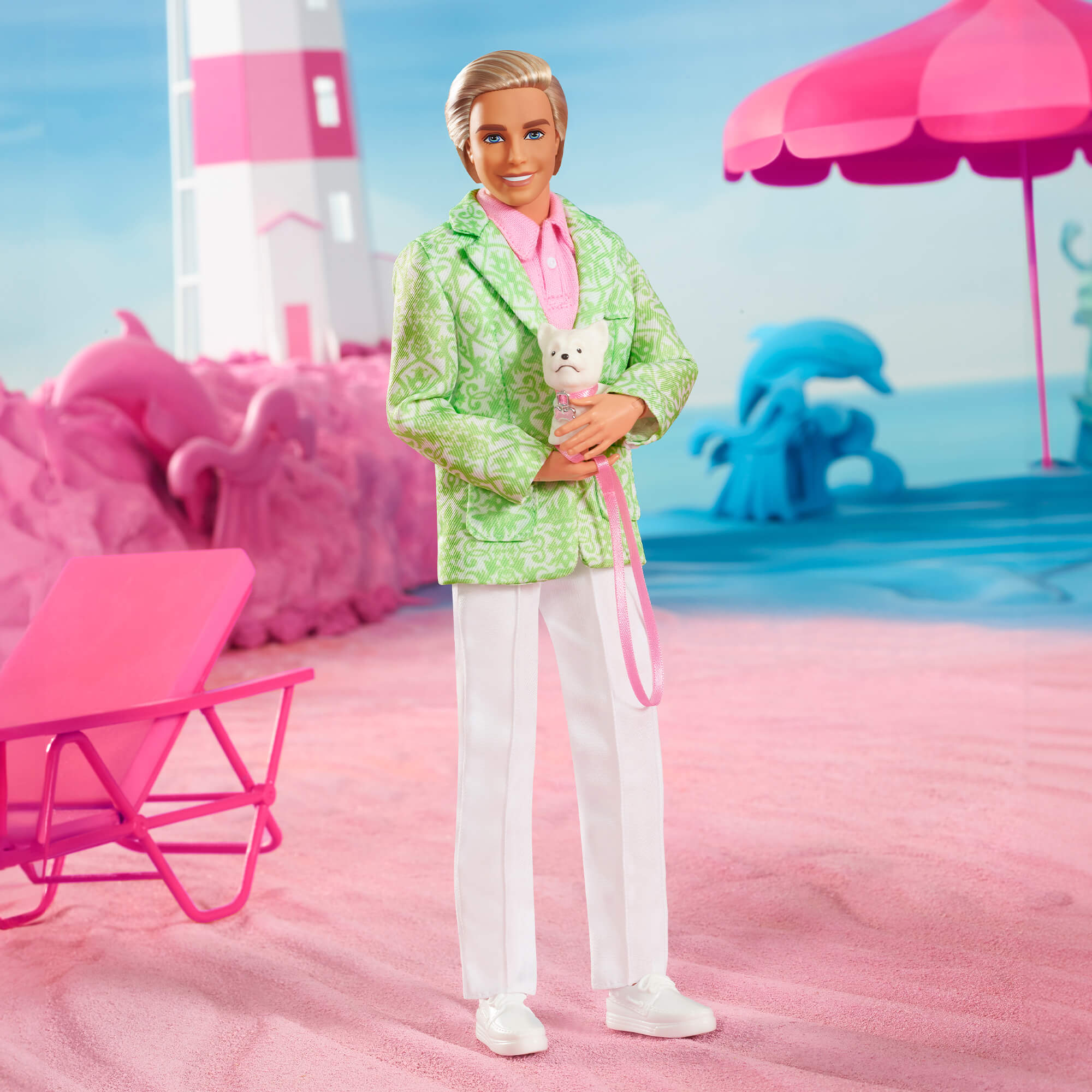 Sugar's Daddy Ken Doll in Pastel Suit With Dog – Barbie The Movie - Image 2