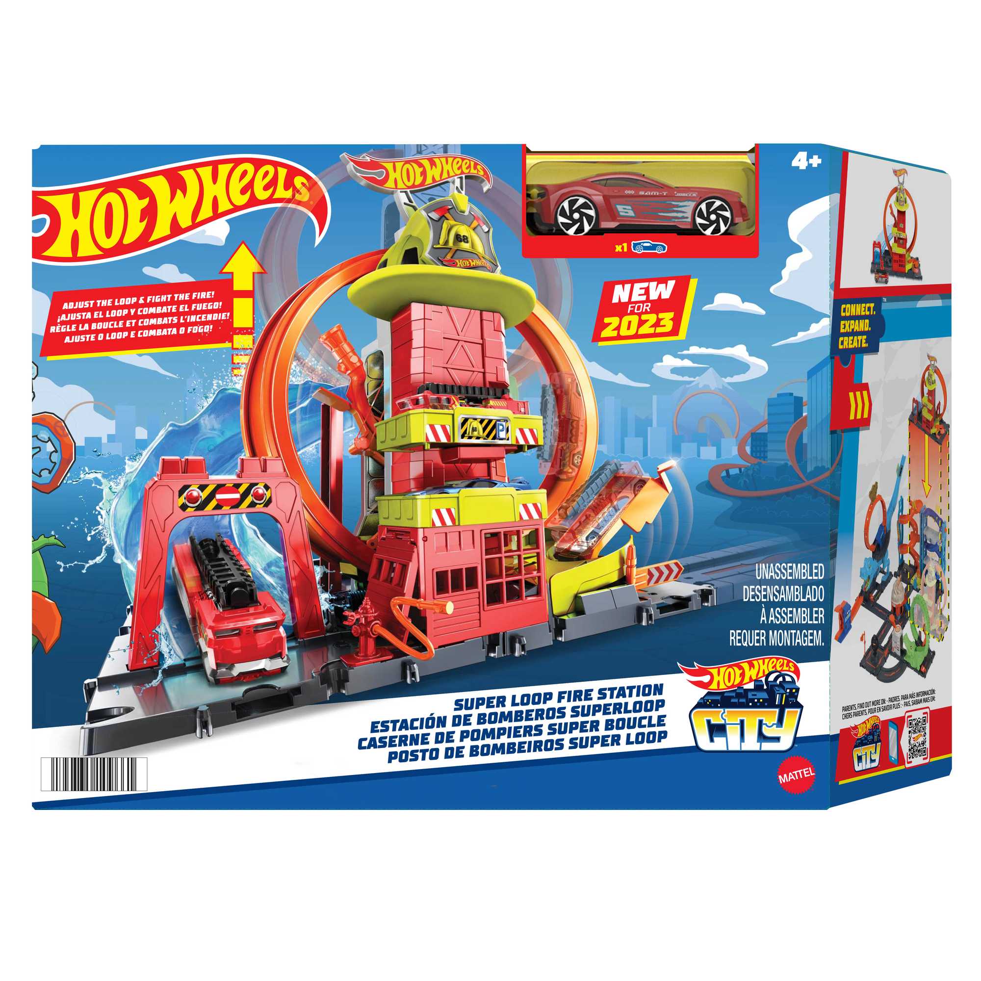 Hot Wheels City Super Loop Fire Station Playset. Track Set With 1 Toy Car - Image 6