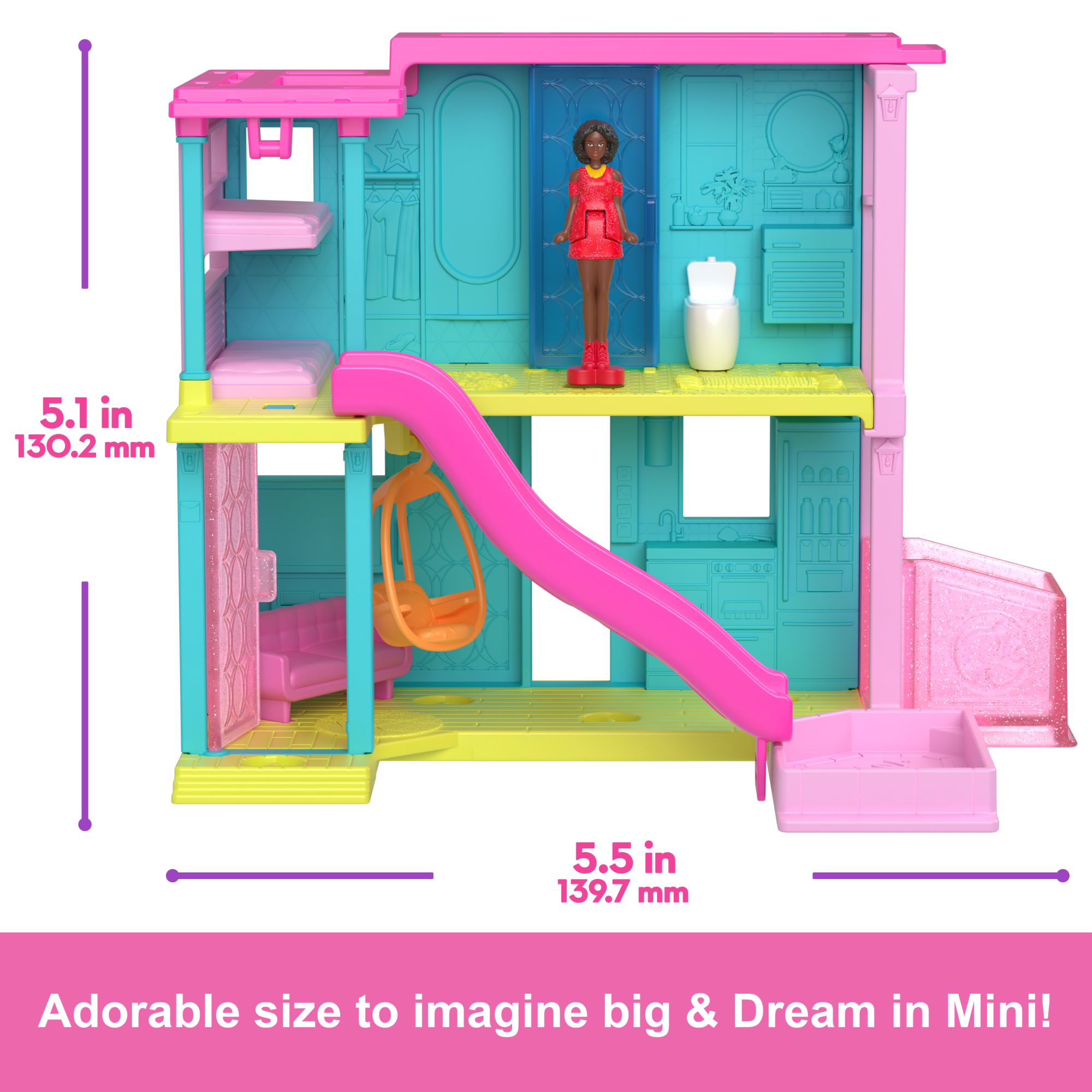 Barbie Mini Barbieland Doll House Playsets With 1.5-inch Doll. Furniture & Accessories - Image 4
