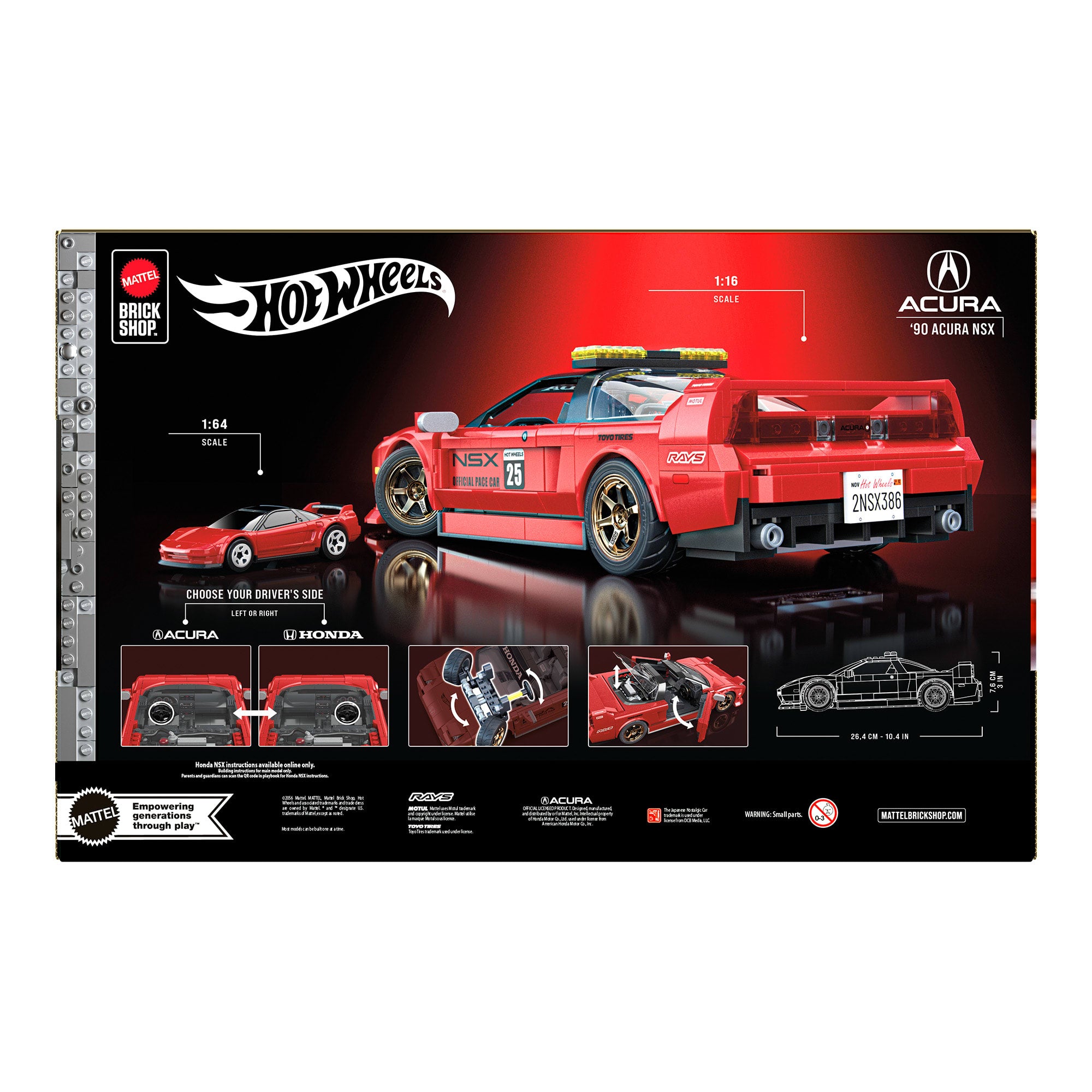 Mattel Brick Shop Hot Wheels '90 Acura NSX Building Set - Image 10