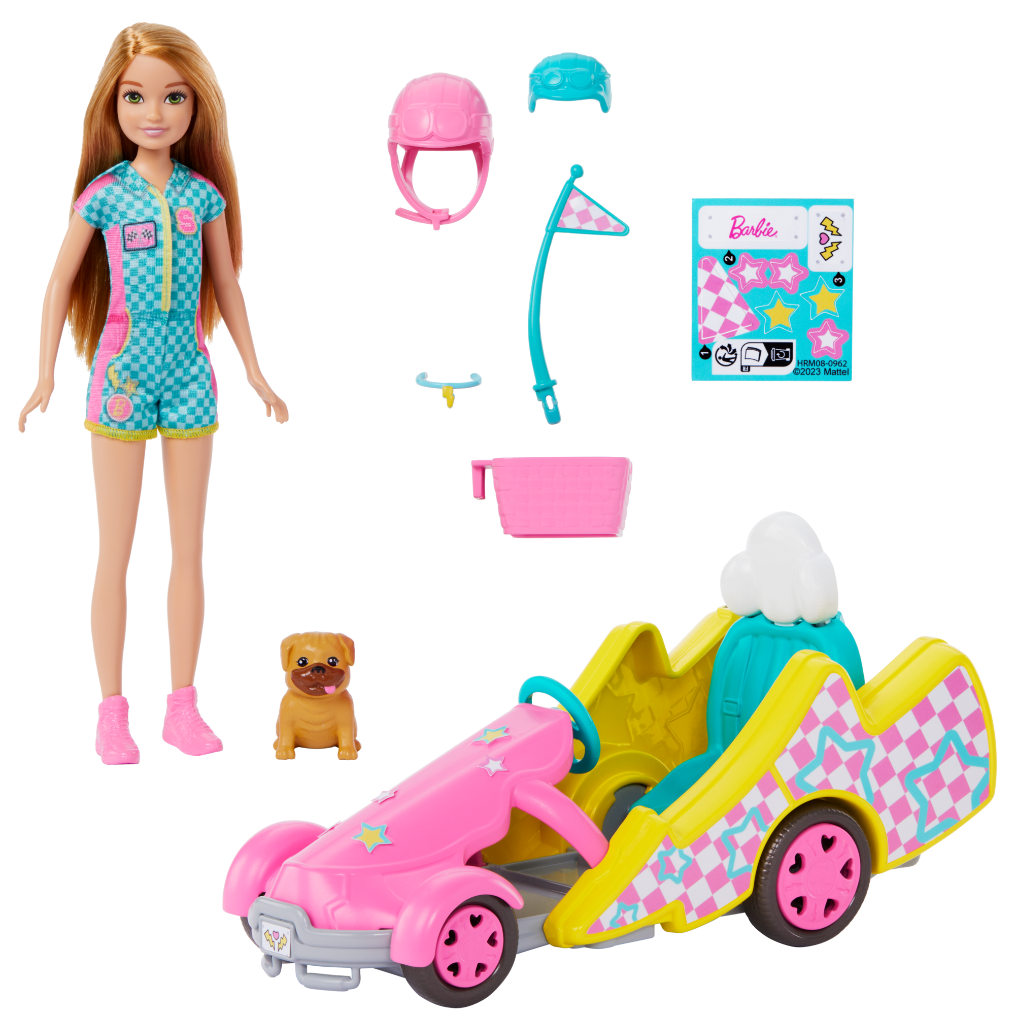 Barbie-Poupée Stacie Karting. Avec Kart. Chien et Accessoires - Image 4