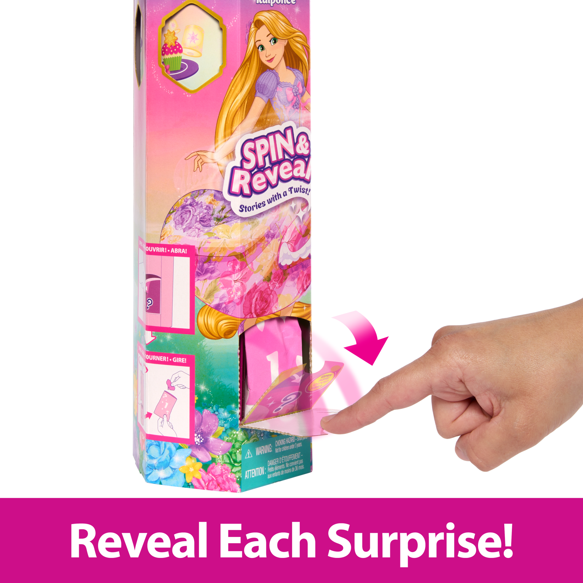 Disney Princess Spin & Reveal Rapunzel Fashion Doll & Accessories With 11 Surprises - Image 4