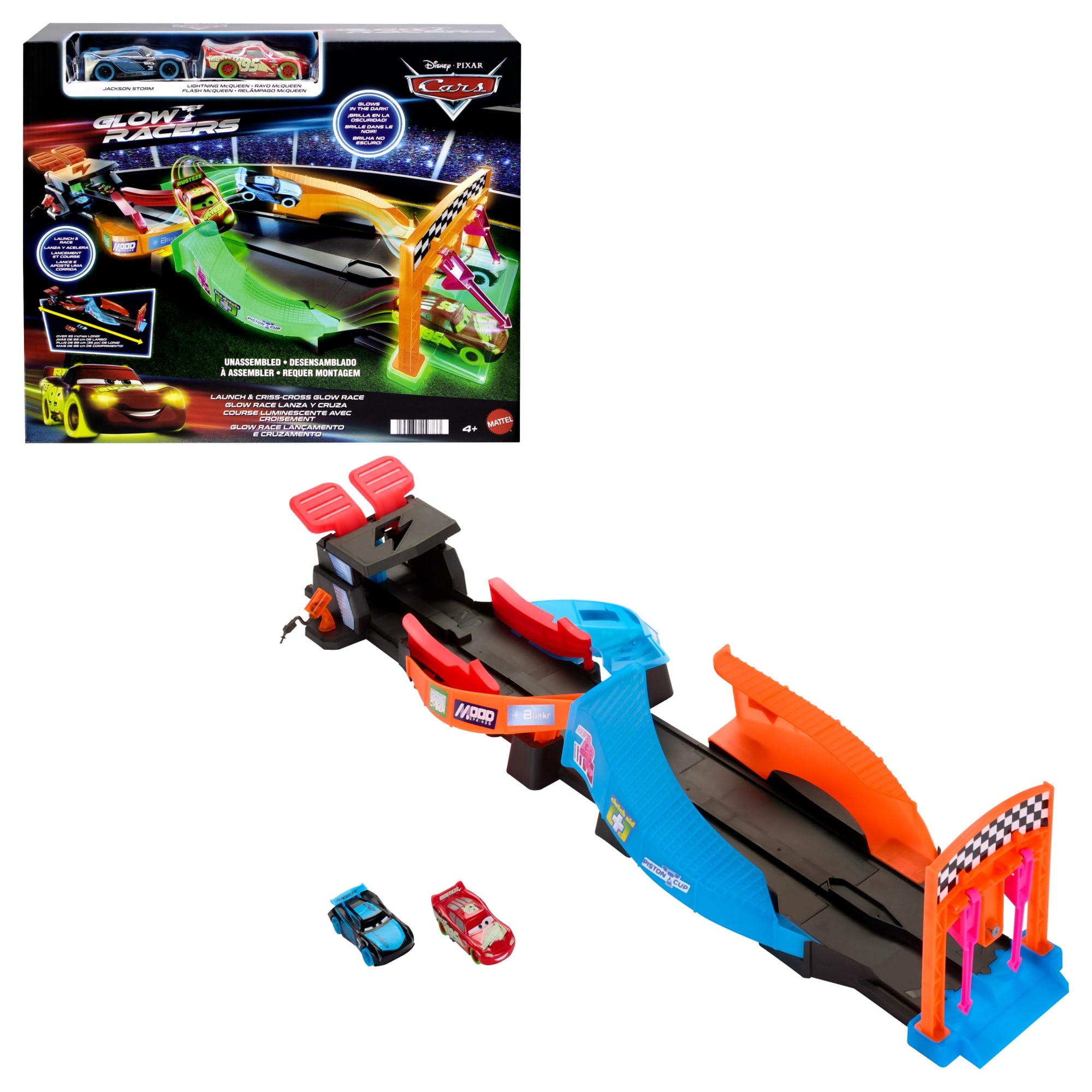 Les Bagnoles Glow Racers Course Luminescente Avec Croisement